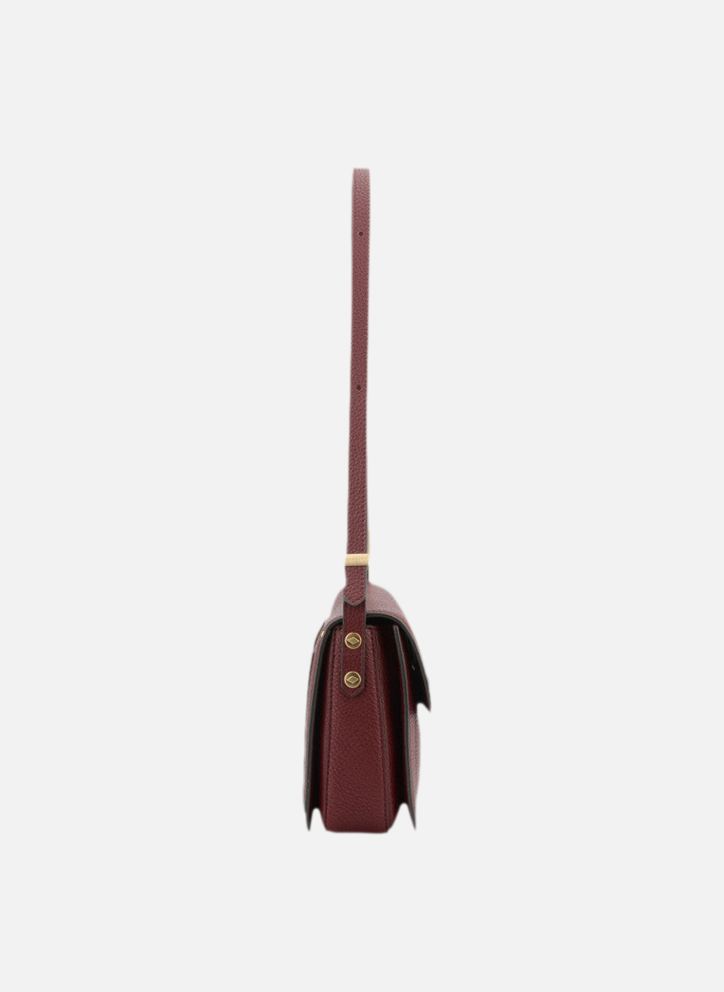 Auteuil | sac porté travers gm en cuir de vachette POURCHET Rouge