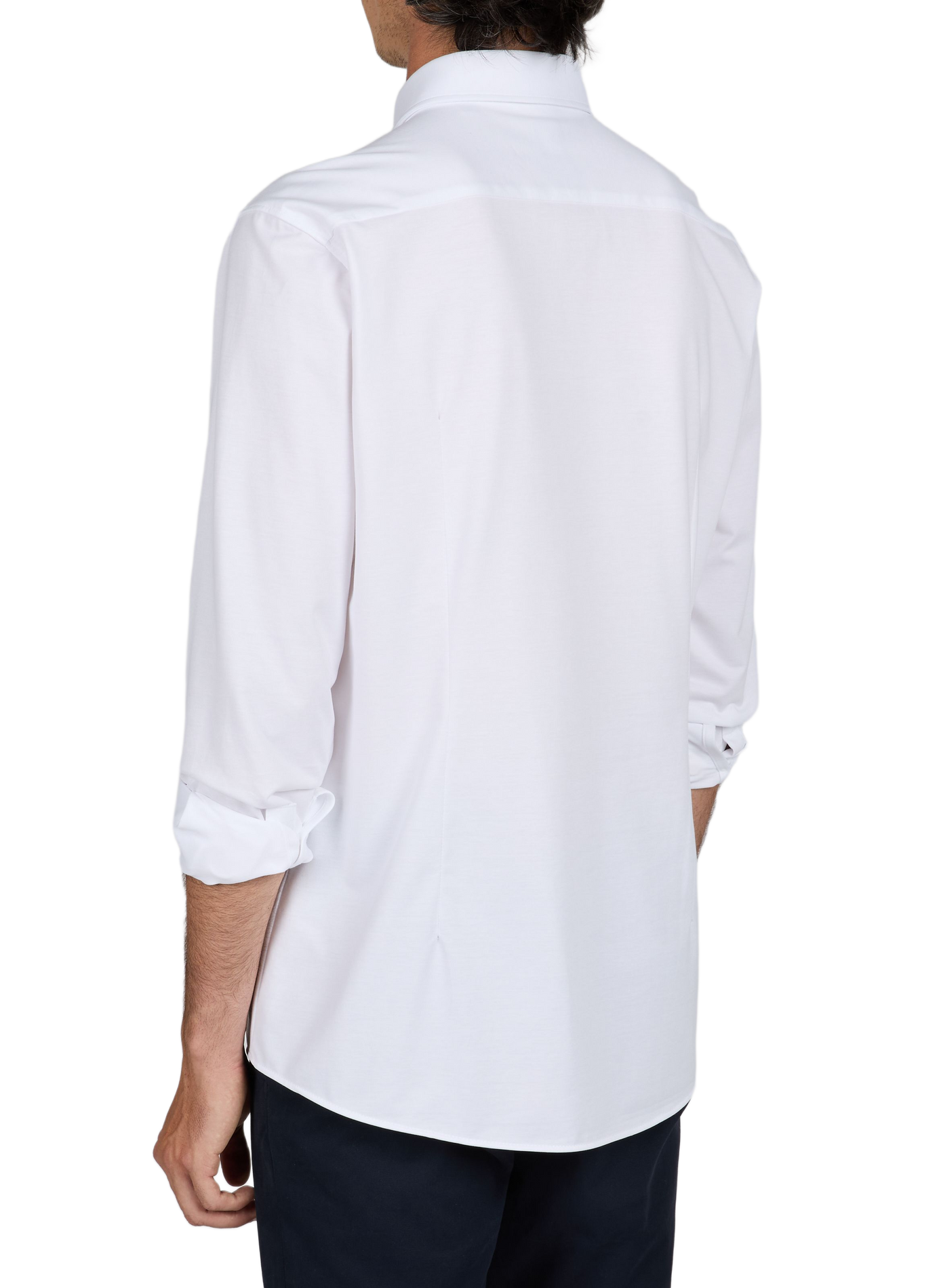 Chemise unie à manches longues en coton mélangé BOSS Blanc