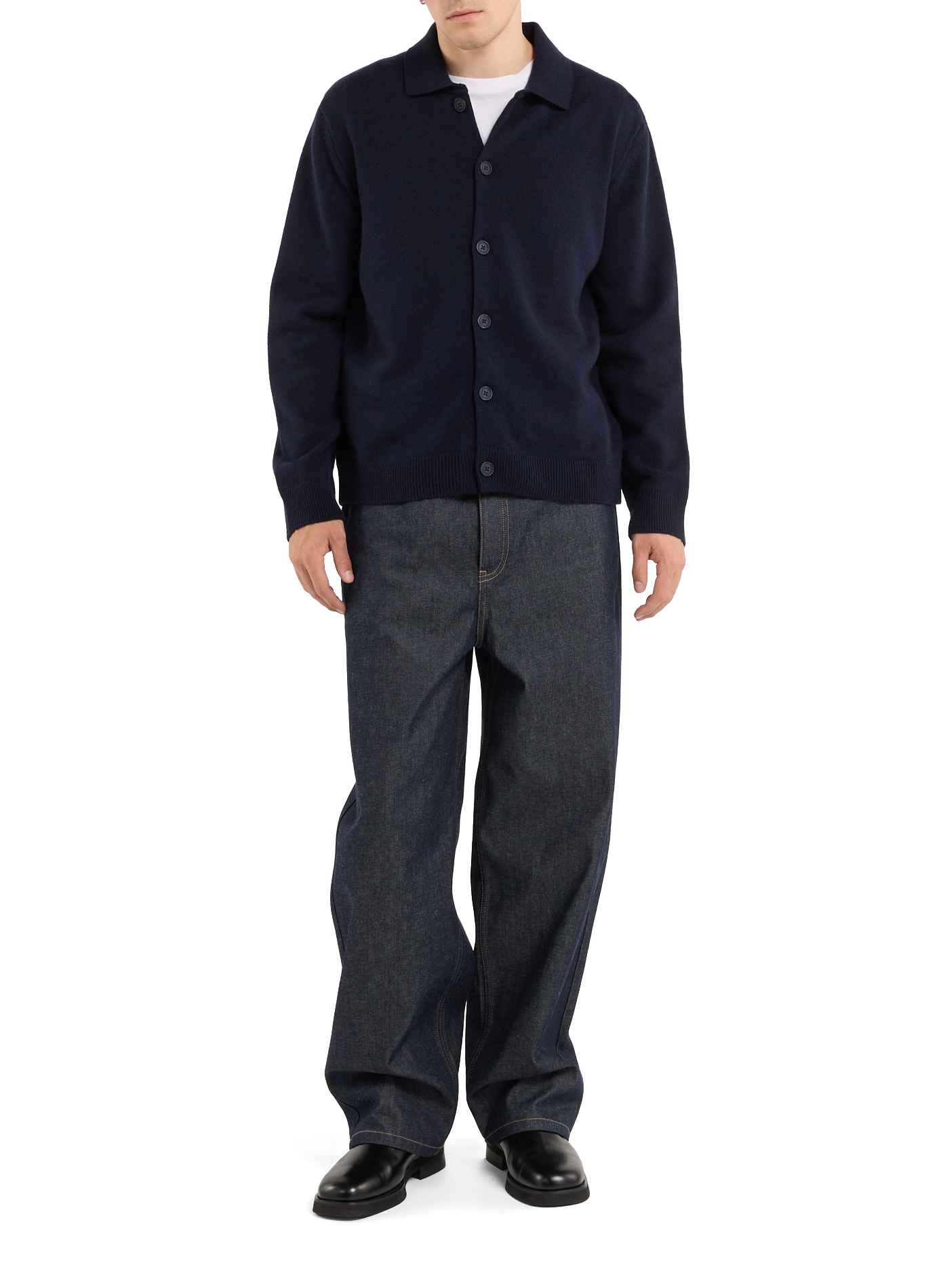 Cardigan Goal col polo en laine  SAISON 1865 Bleu
