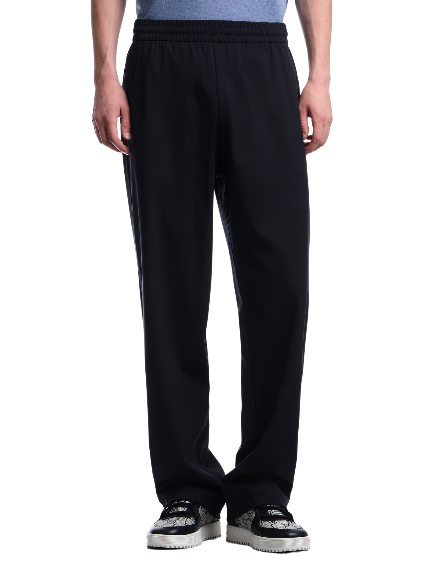Solid Straight Leg Joggers EMPORIO ARMANI Blue