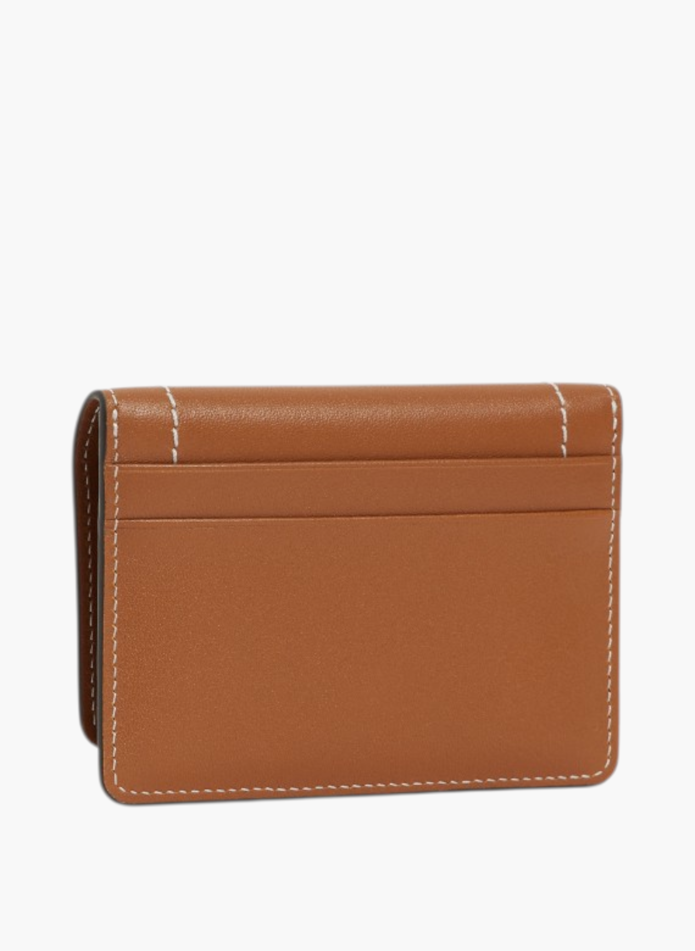 Petit porte cartes à rabat louison en cuir lisse LE TANNEUR Marron