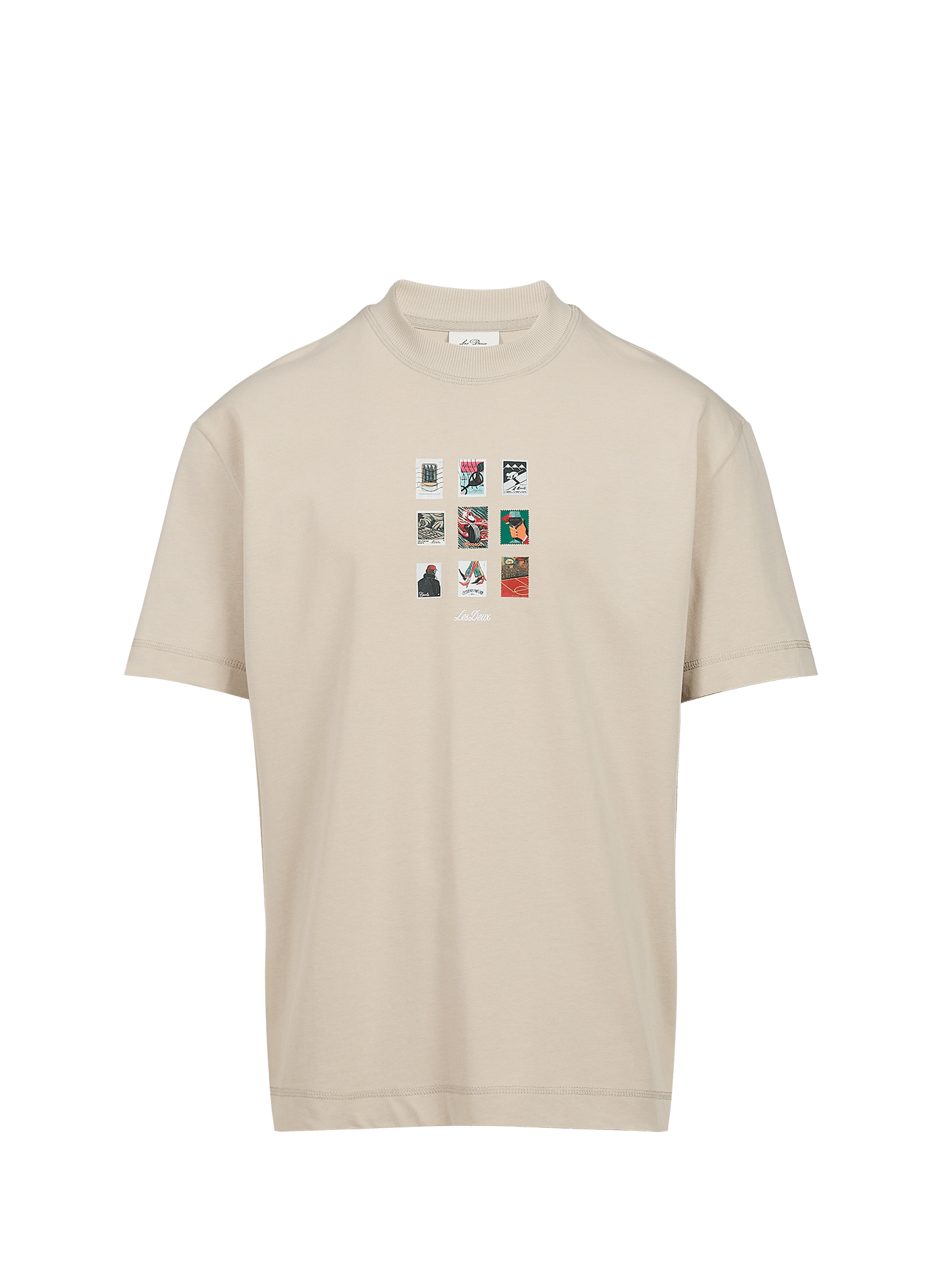 T-shirt imprimé en coton bio LES DEUX Beige