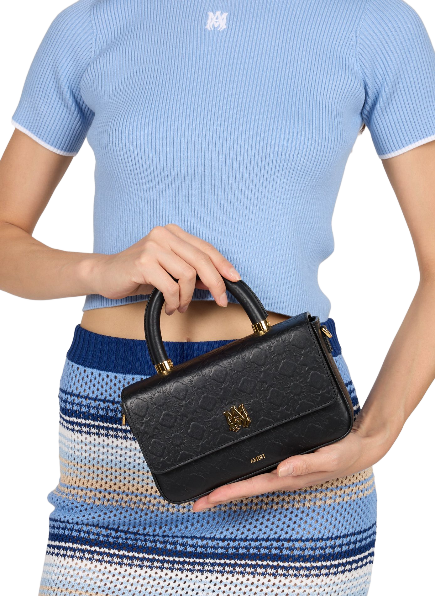 Micro Ma Long leather handbag AMIRI Black