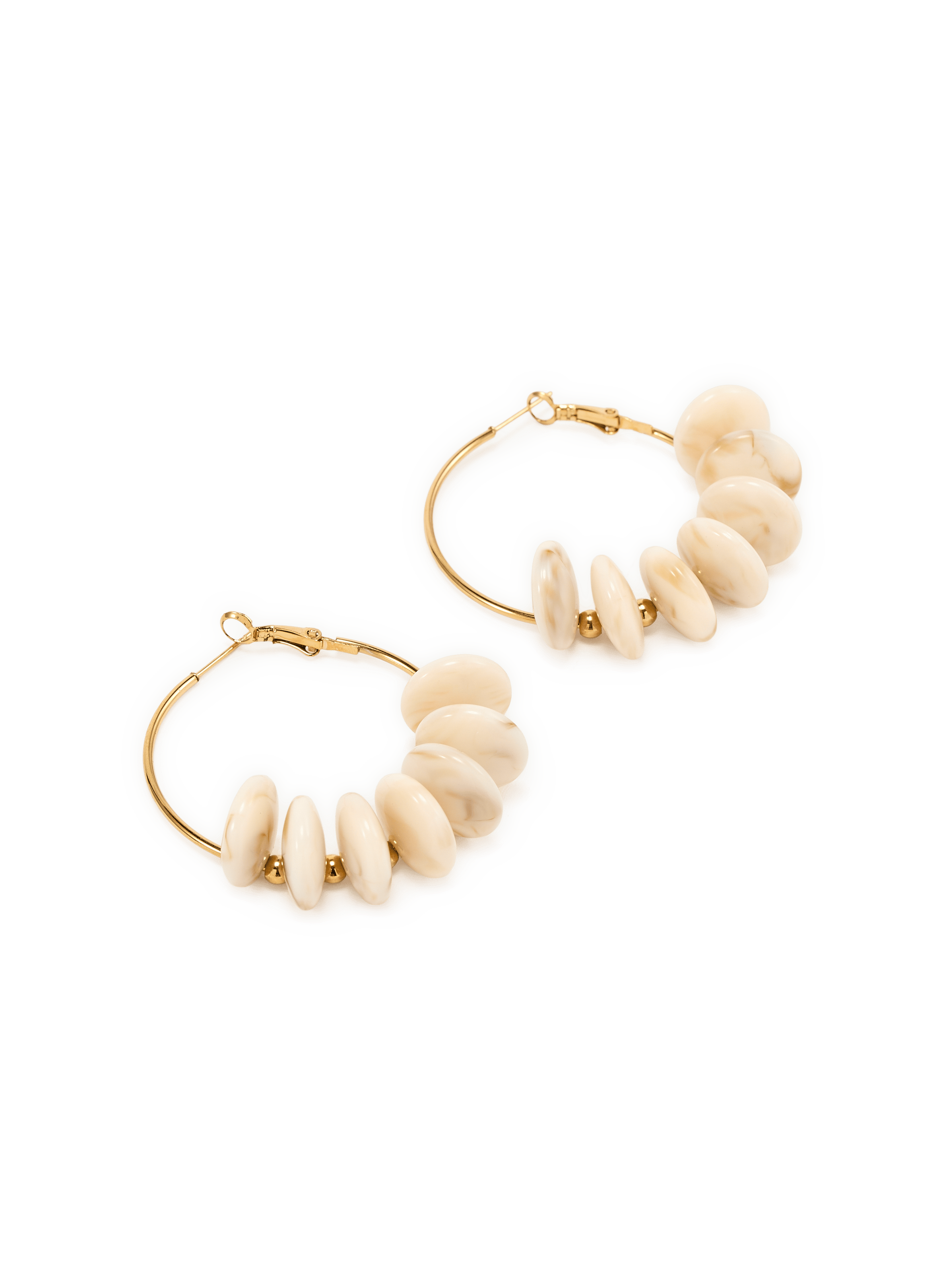 Pearl hoop earrings AU PRINTEMPS PARIS Beige