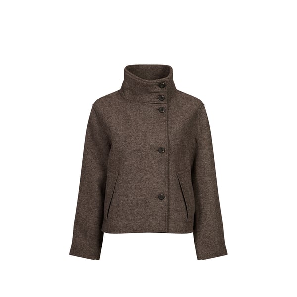 Manteau col montant en laine mélangée Manteau col montant en laine mélangée