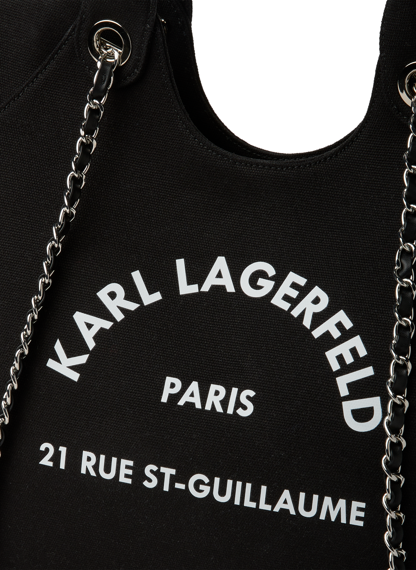Sac à main imprimé en coton KARL LAGERFELD Noir
