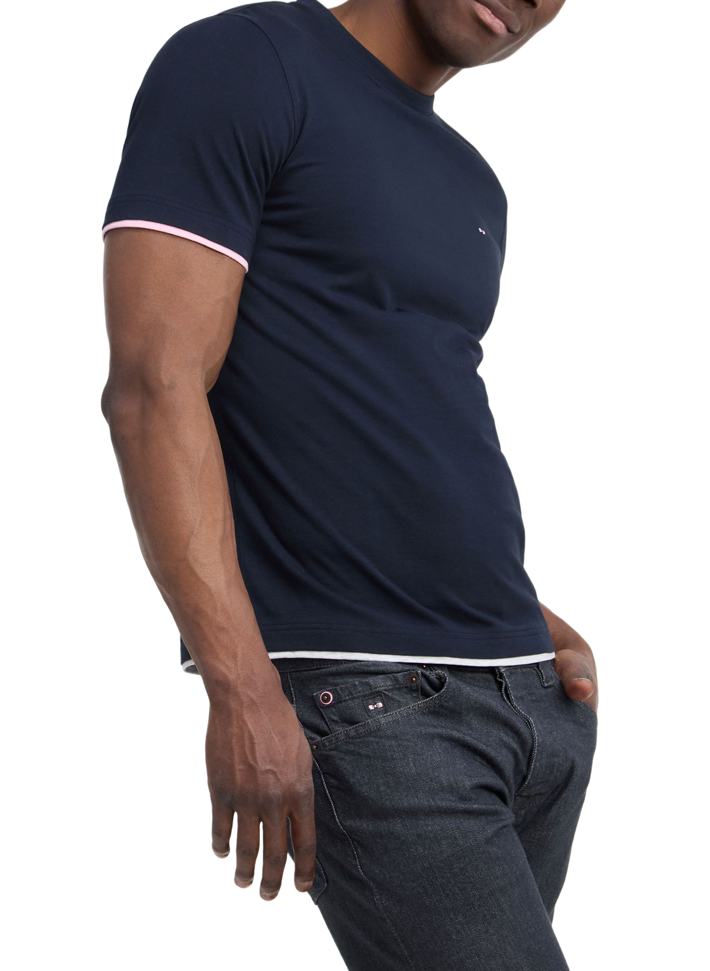 Tee-shirt col rond en coton EDEN PARK Blue