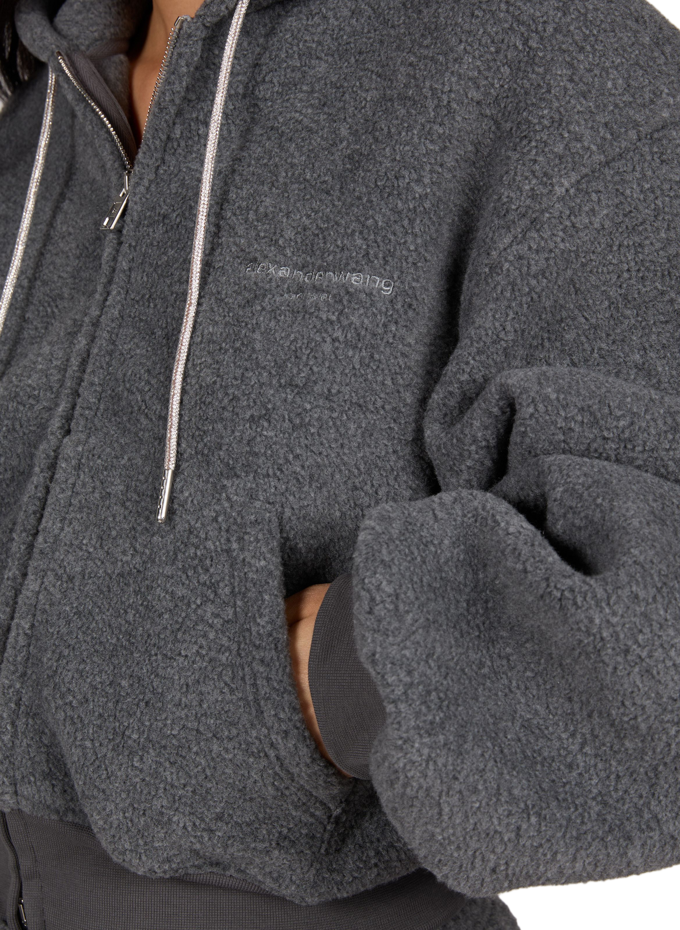Oversized zip-up hoodie ALEXANDER WANG Grey