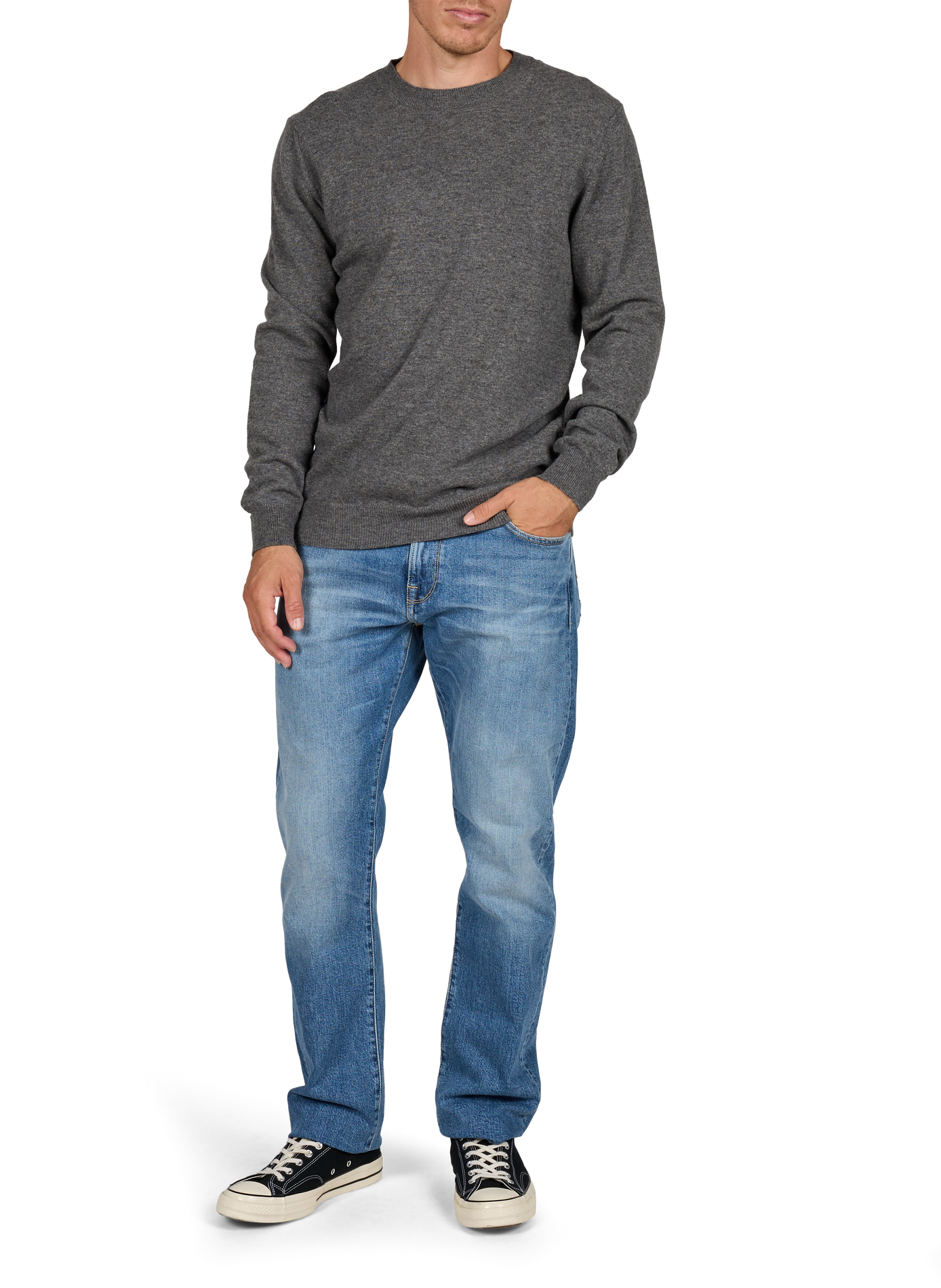 Rundhalsausschnitt-Pullover GUSTAVO aus Wolle LAFAURIE Grau
