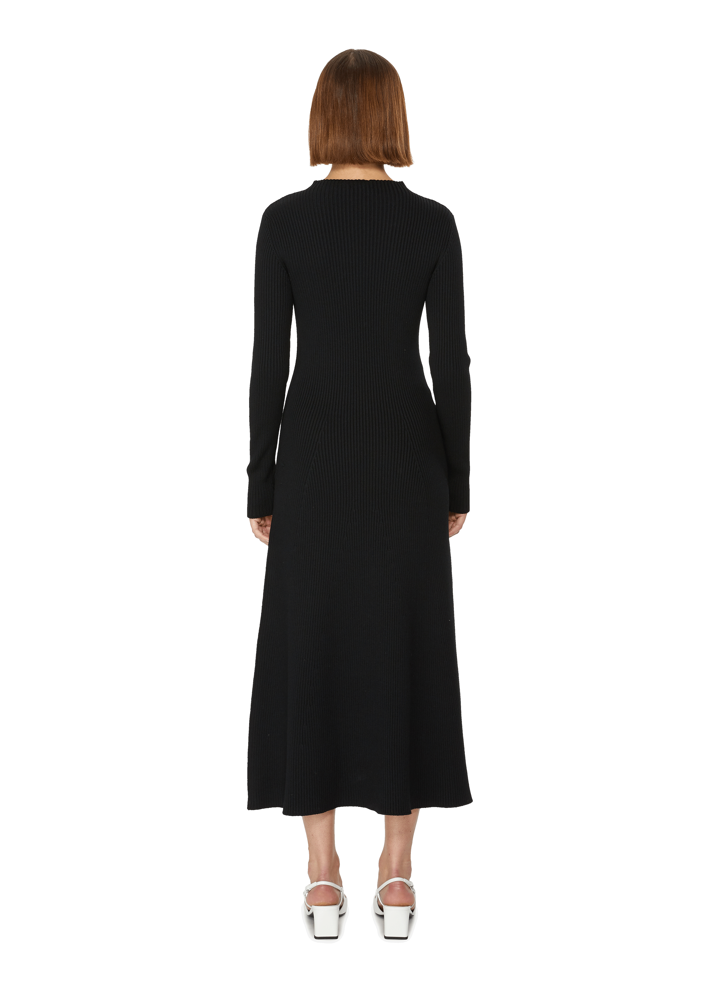 Wool maxi dress PRADA Black
