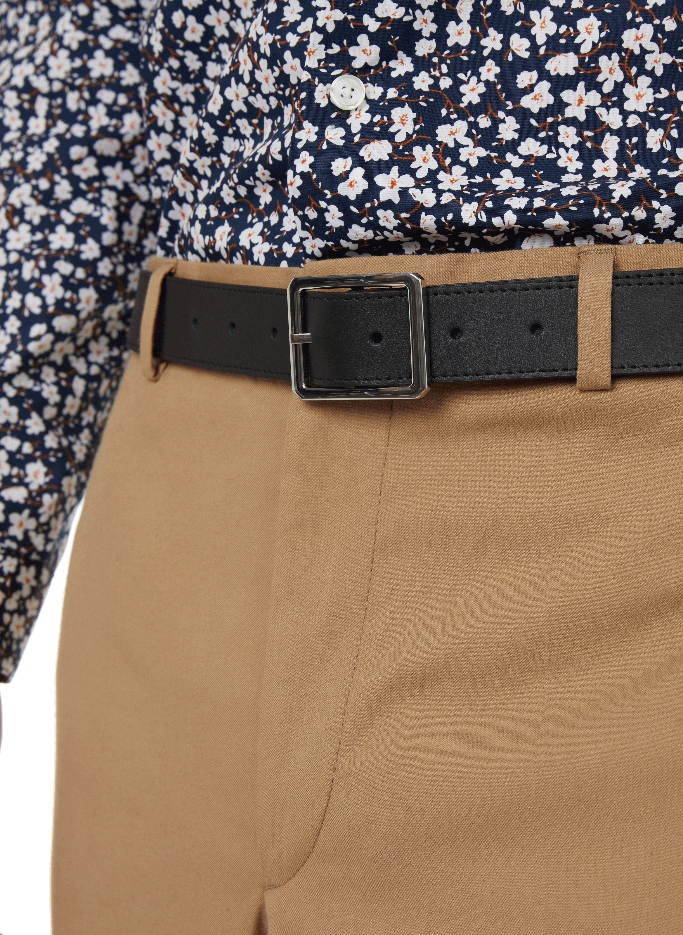 Pantalon slim en coton SAISON 1865 Beige