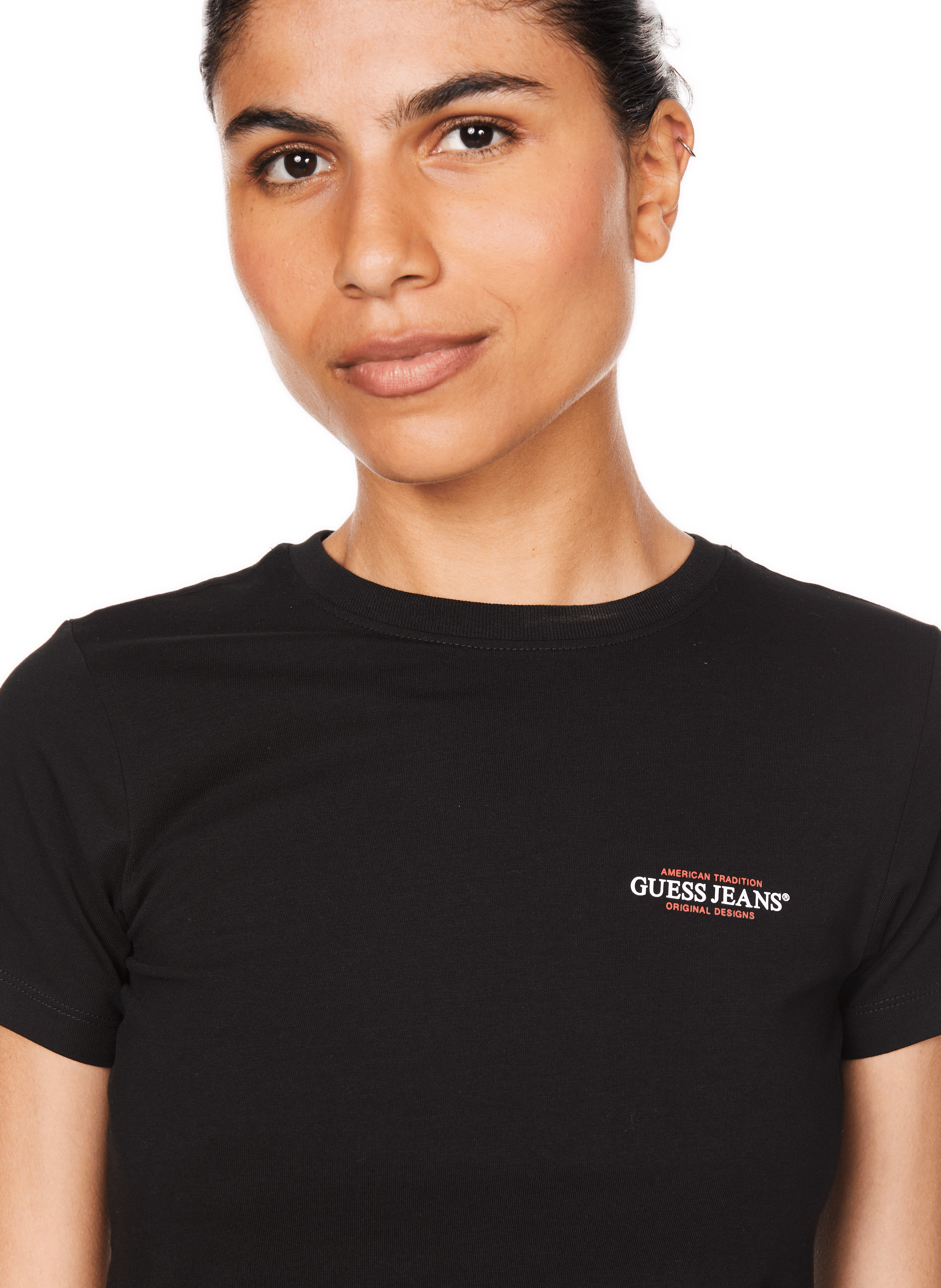 Cotton T-shirt GUESS Black