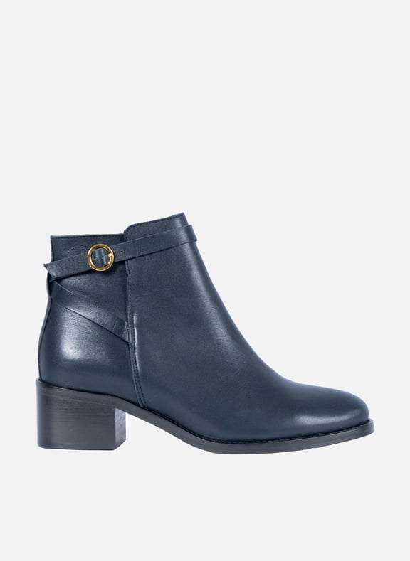 Bottines cavalières cuir lisse Bleu by JULES & JENN JULES & JENN Bottines cavalières cuir lisse Bleu