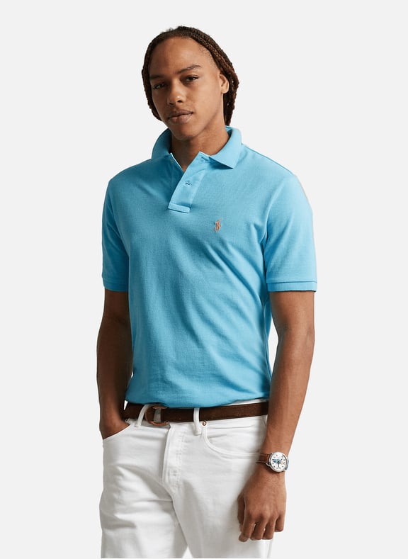 Straight-fit cotton piqué shirt Blue by POLO RALPH LAUREN POLO RALPH LAUREN Straight-fit cotton piqué shirt Blue