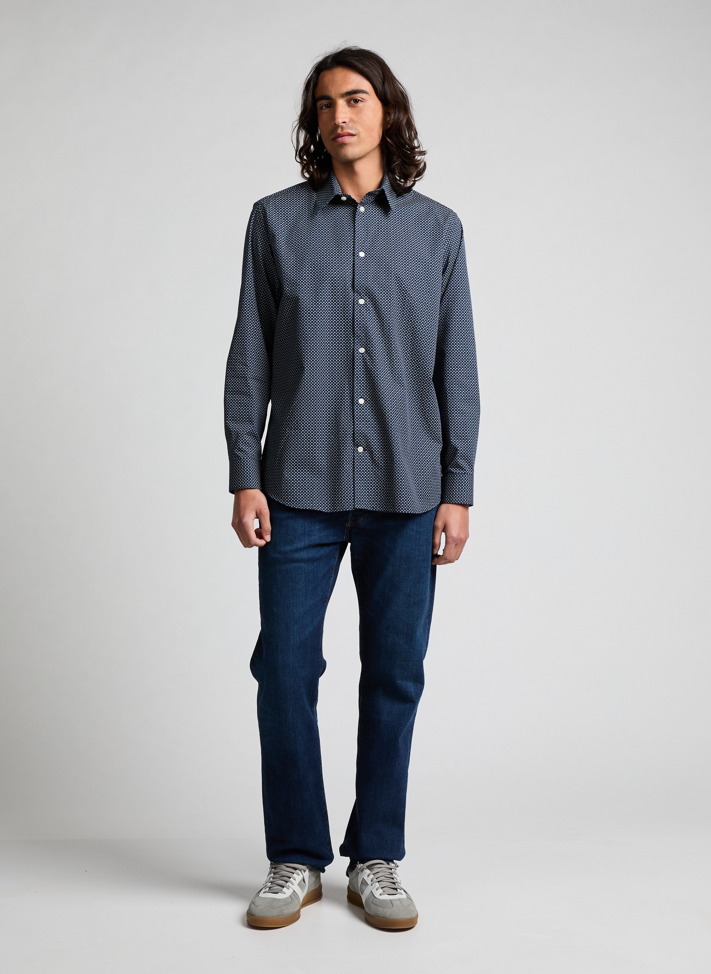Straight shirt with Fasseti pattern AU PRINTEMPS PARIS Blue