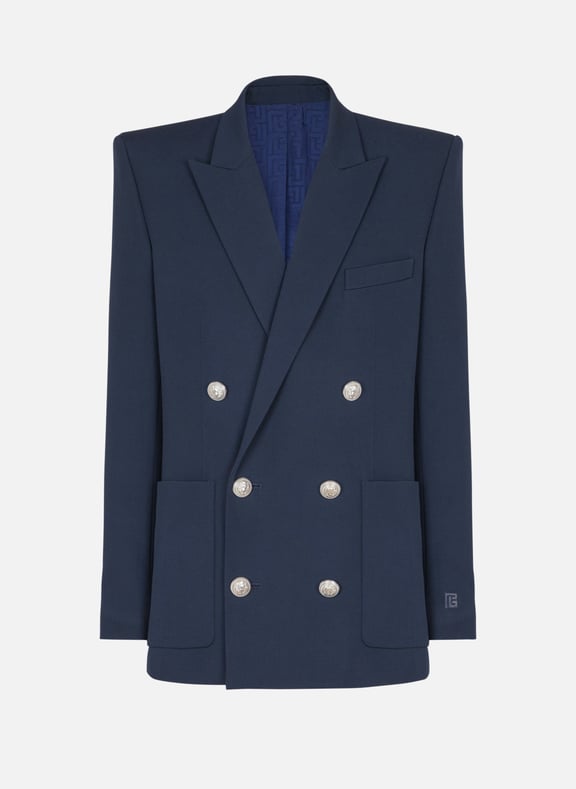 Blazer en grain de poudre Bleu by BALMAIN BALMAIN Blazer en grain de poudre Bleu
