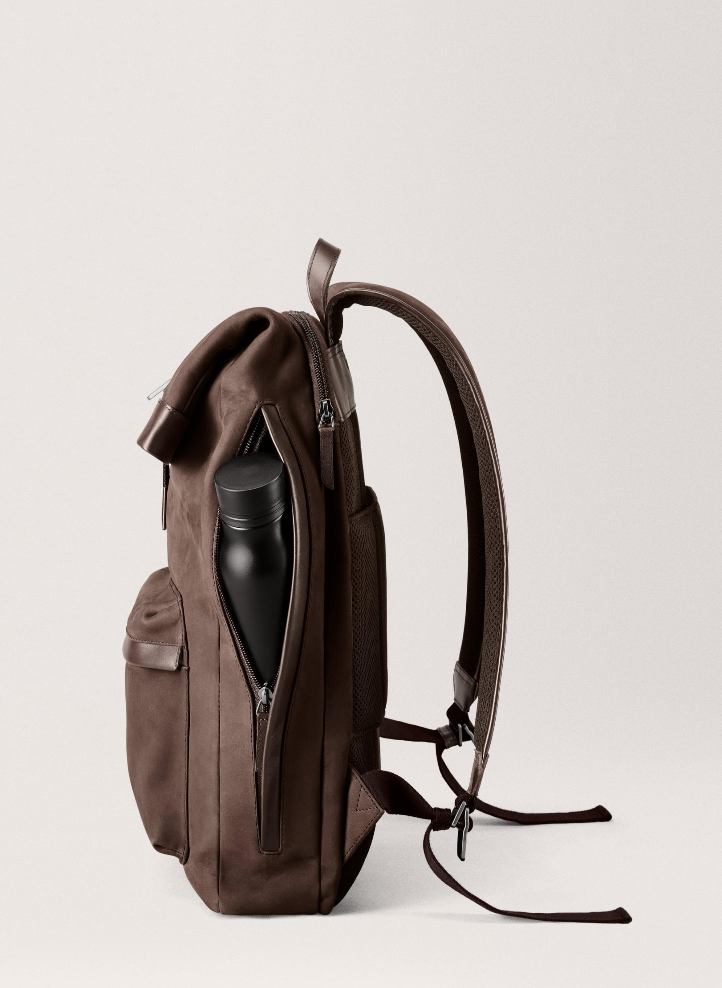 Sac à dos 'City-hopper' en cuir nubuck CARL FRIEDRIK Marron