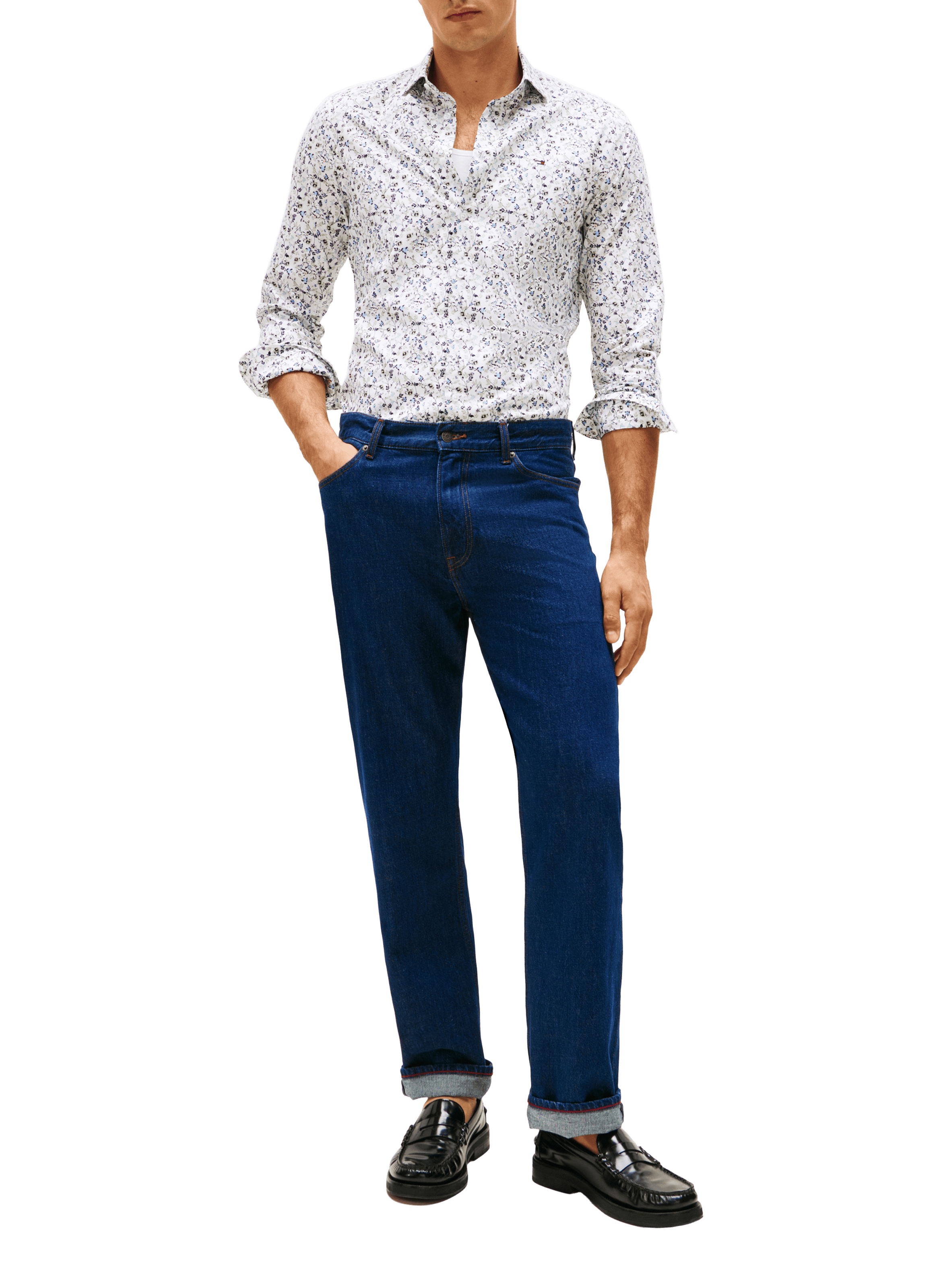 Floral shirt with classic collar in cotton TOMMY HILFIGER Multicolour