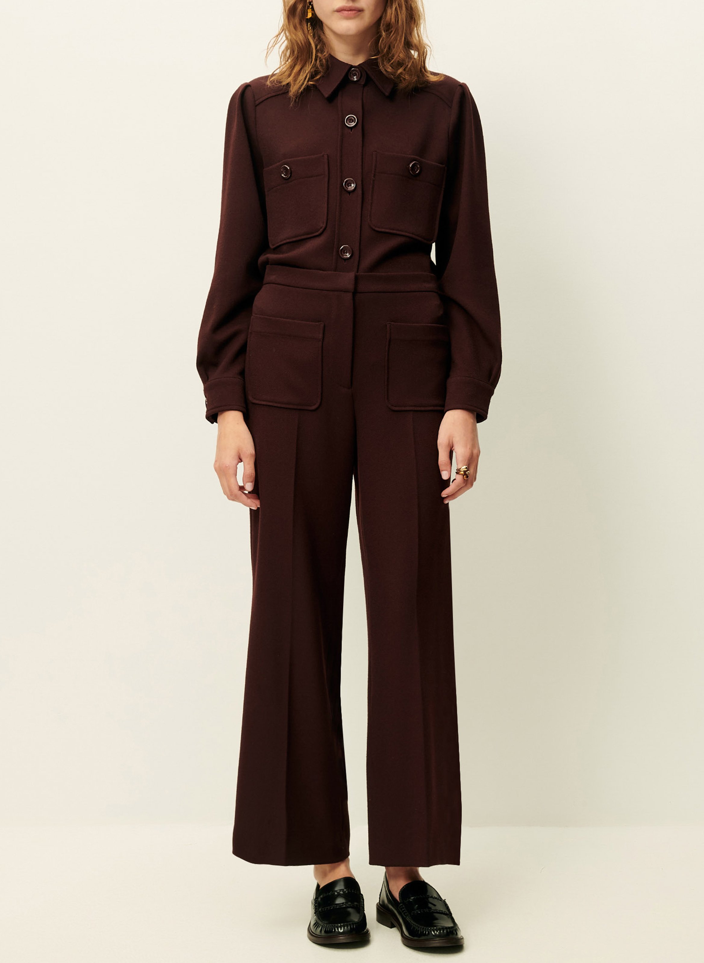 Chemise col classique droite theodore SESSUN Marron