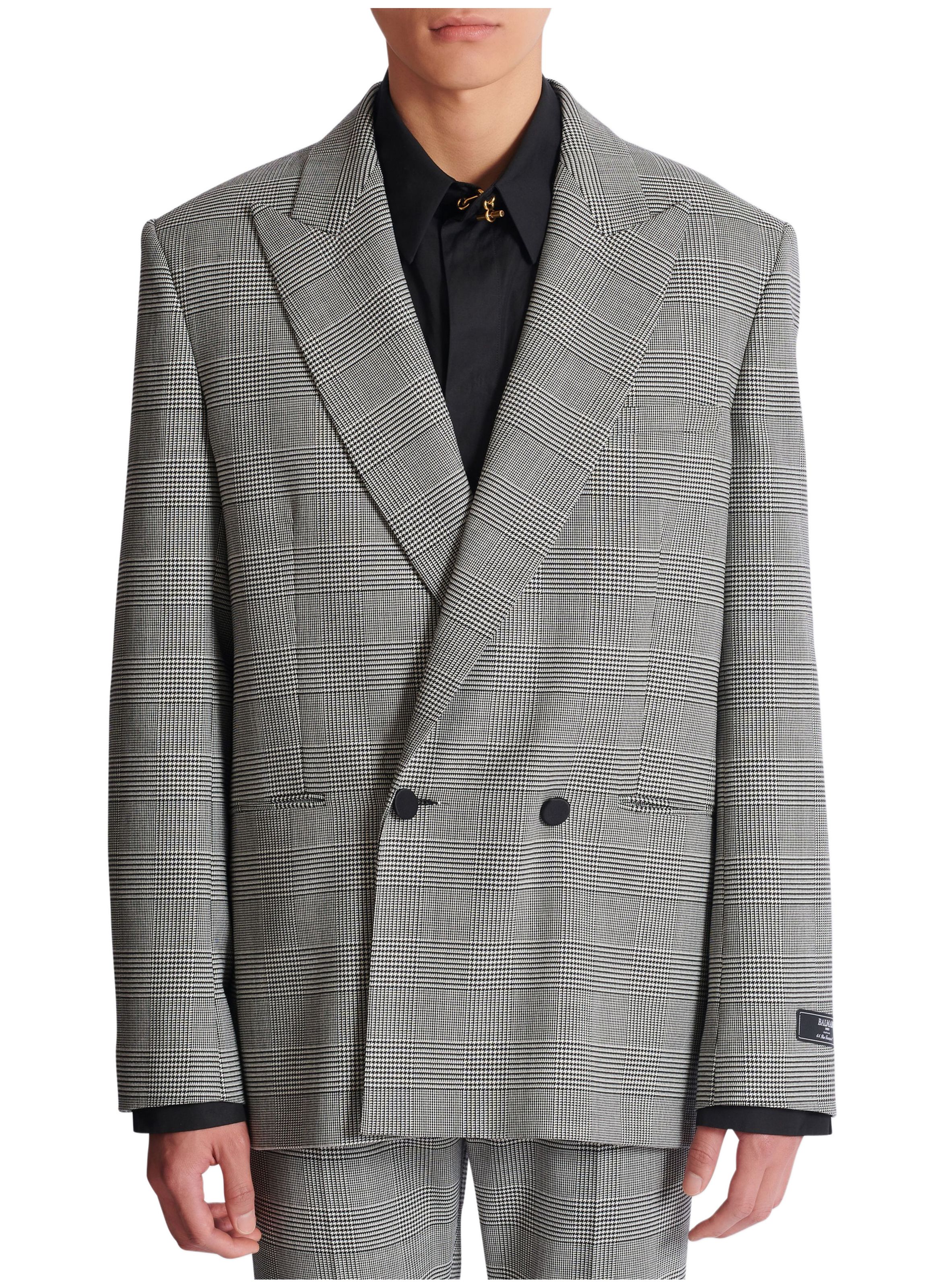 Blazer 2 boutons prince de galles BALMAIN Noir