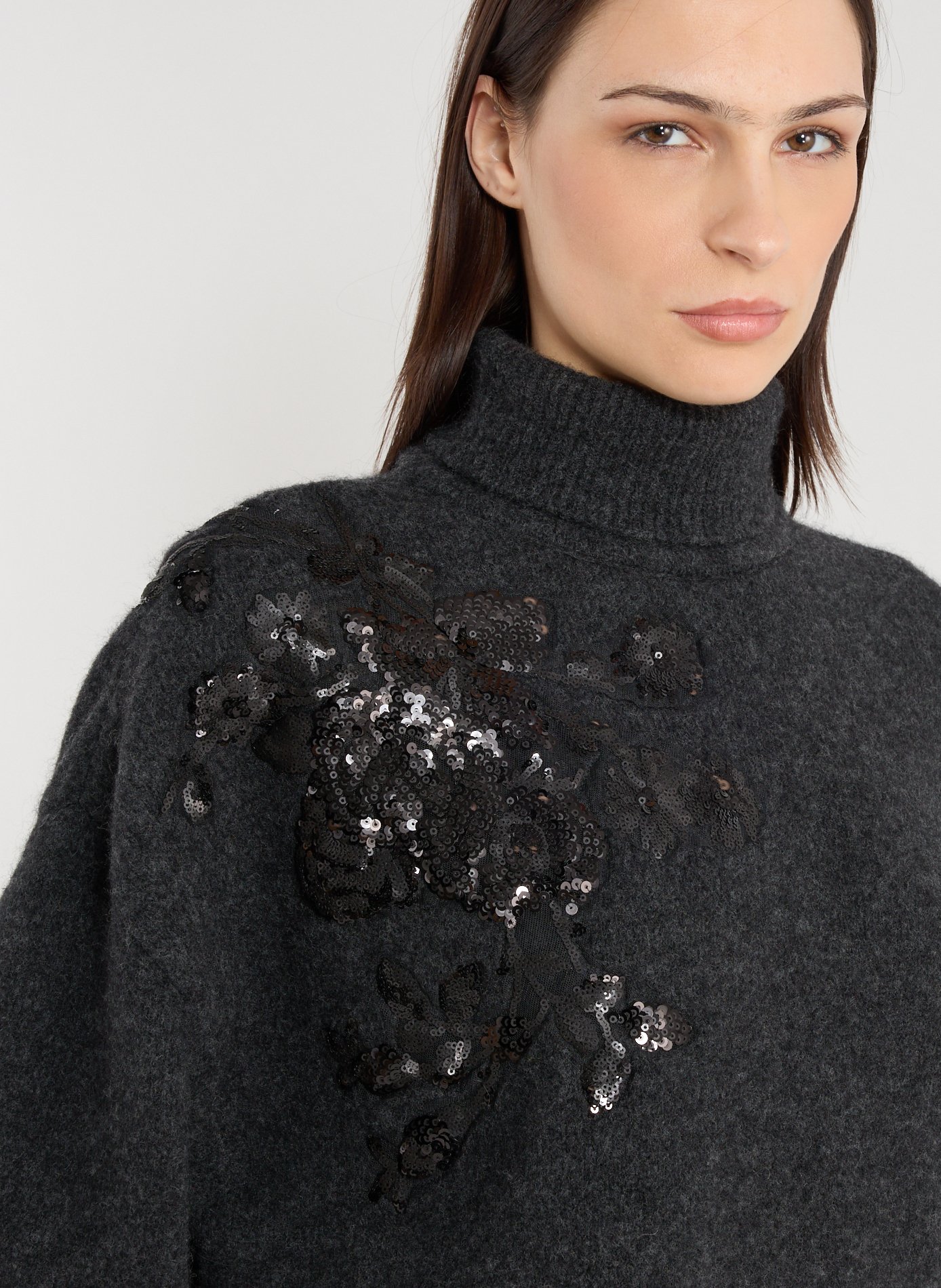 Pull col roulé en laine mélangée MARQUES ALMEIDA Gris