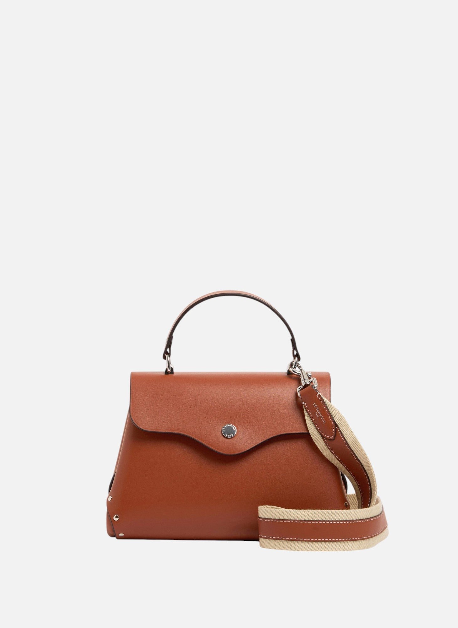 Petit sac à main sans couture en cuir lisse LE TANNEUR Marron