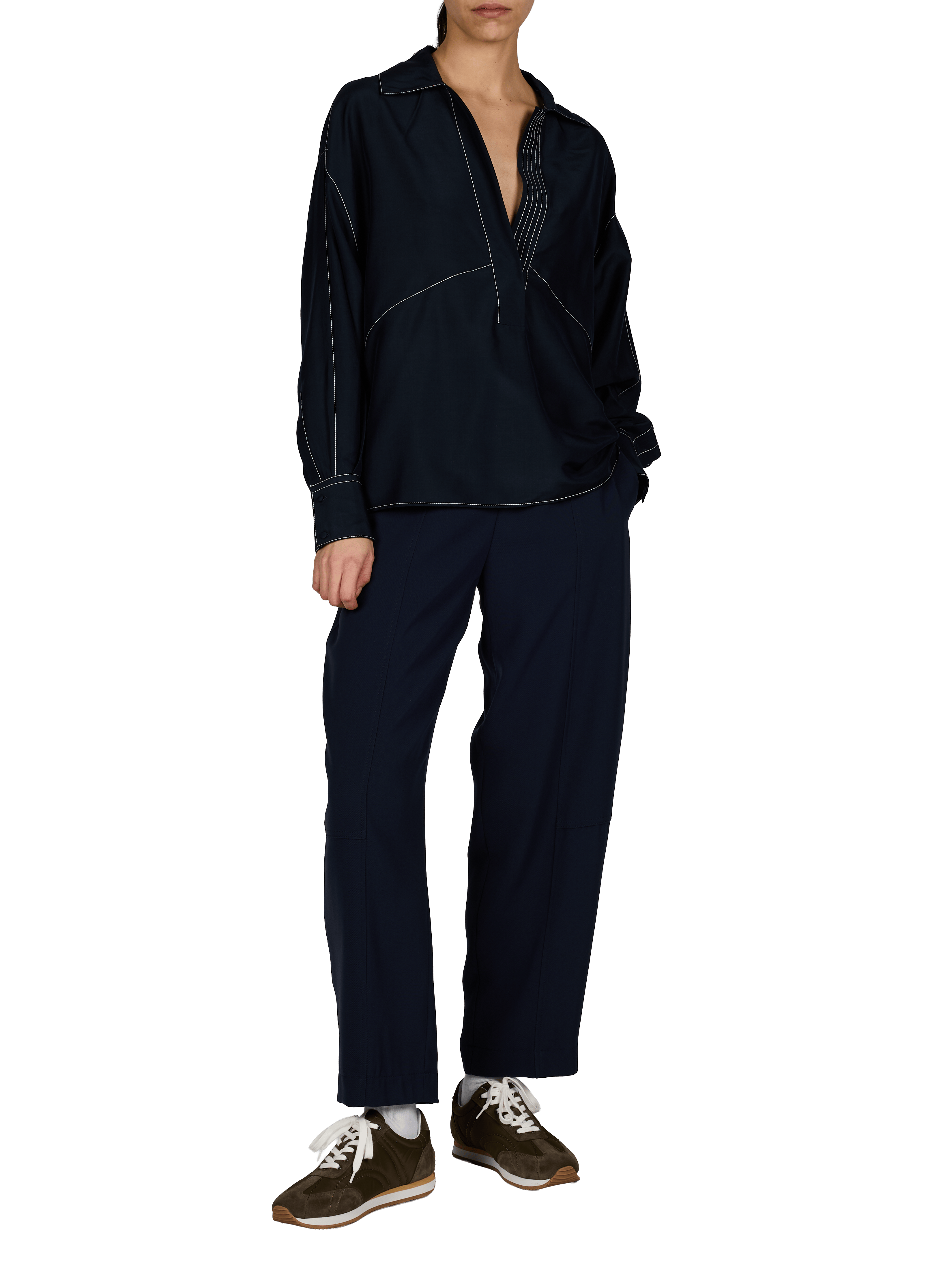 Pantalon ample uni BOSS Bleu