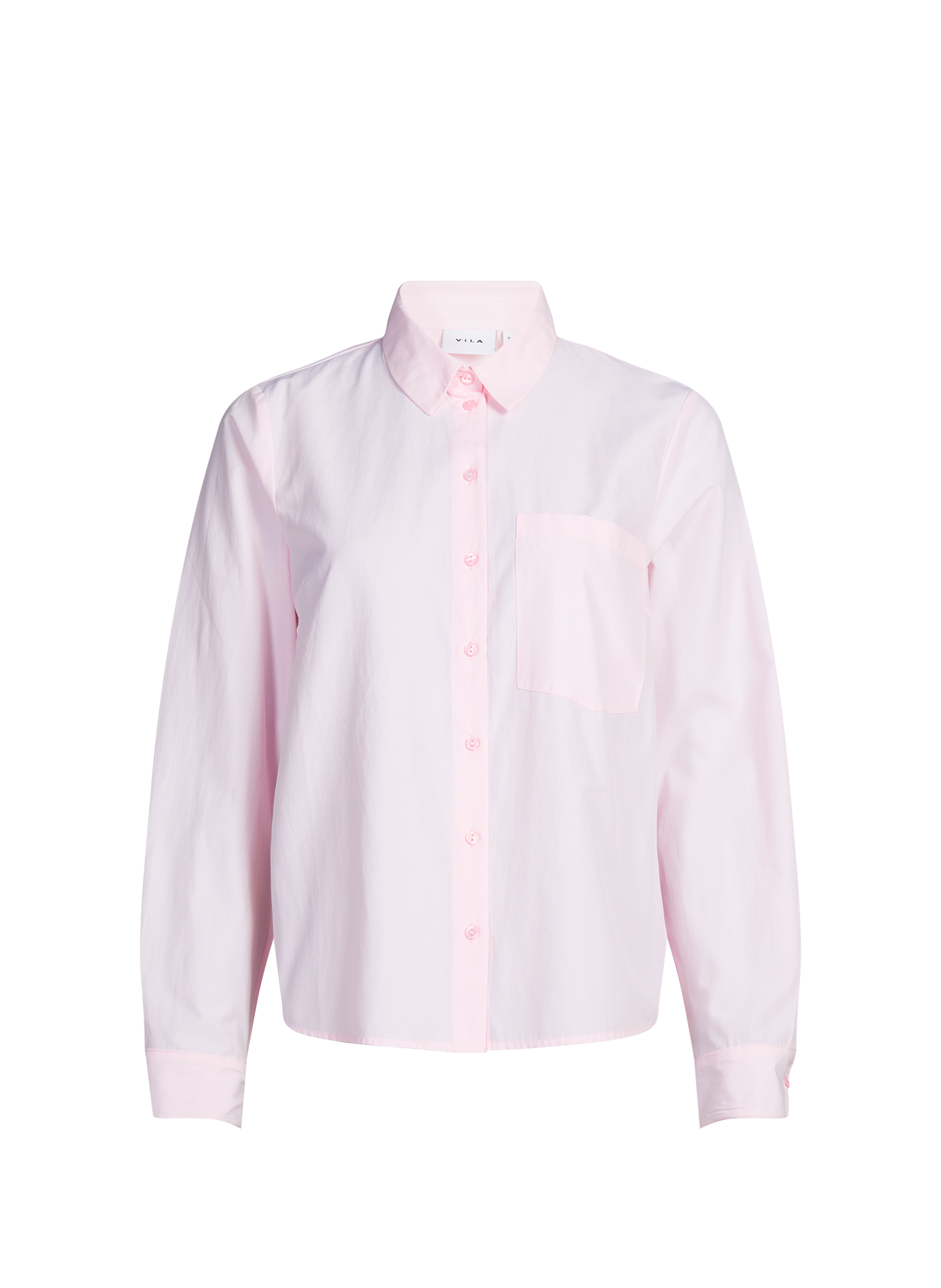 Chemise droite à col classique en coton mélangé VILA Rose