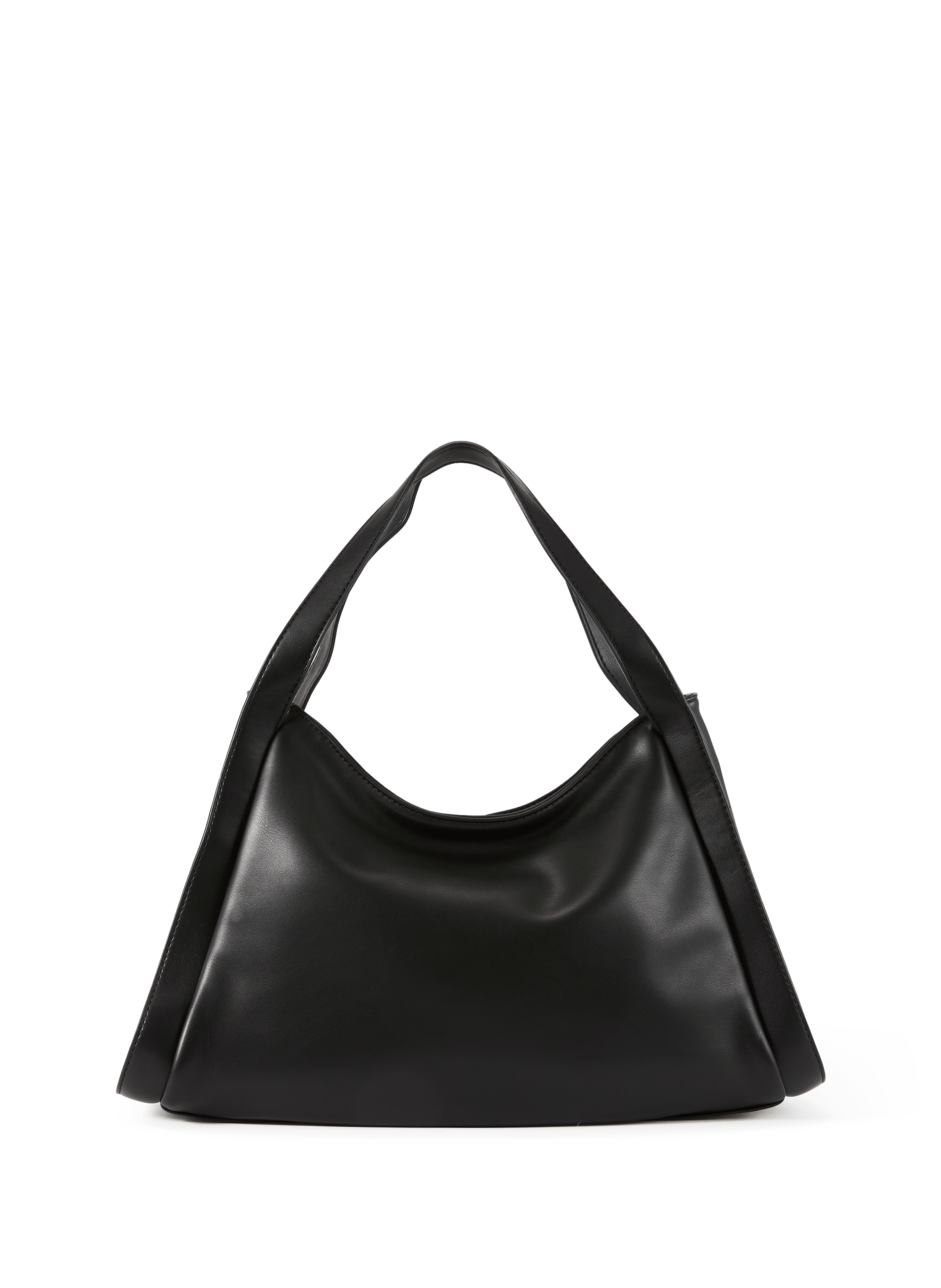 Hobo Handbag in Faux Leather AU PRINTEMPS PARIS Black