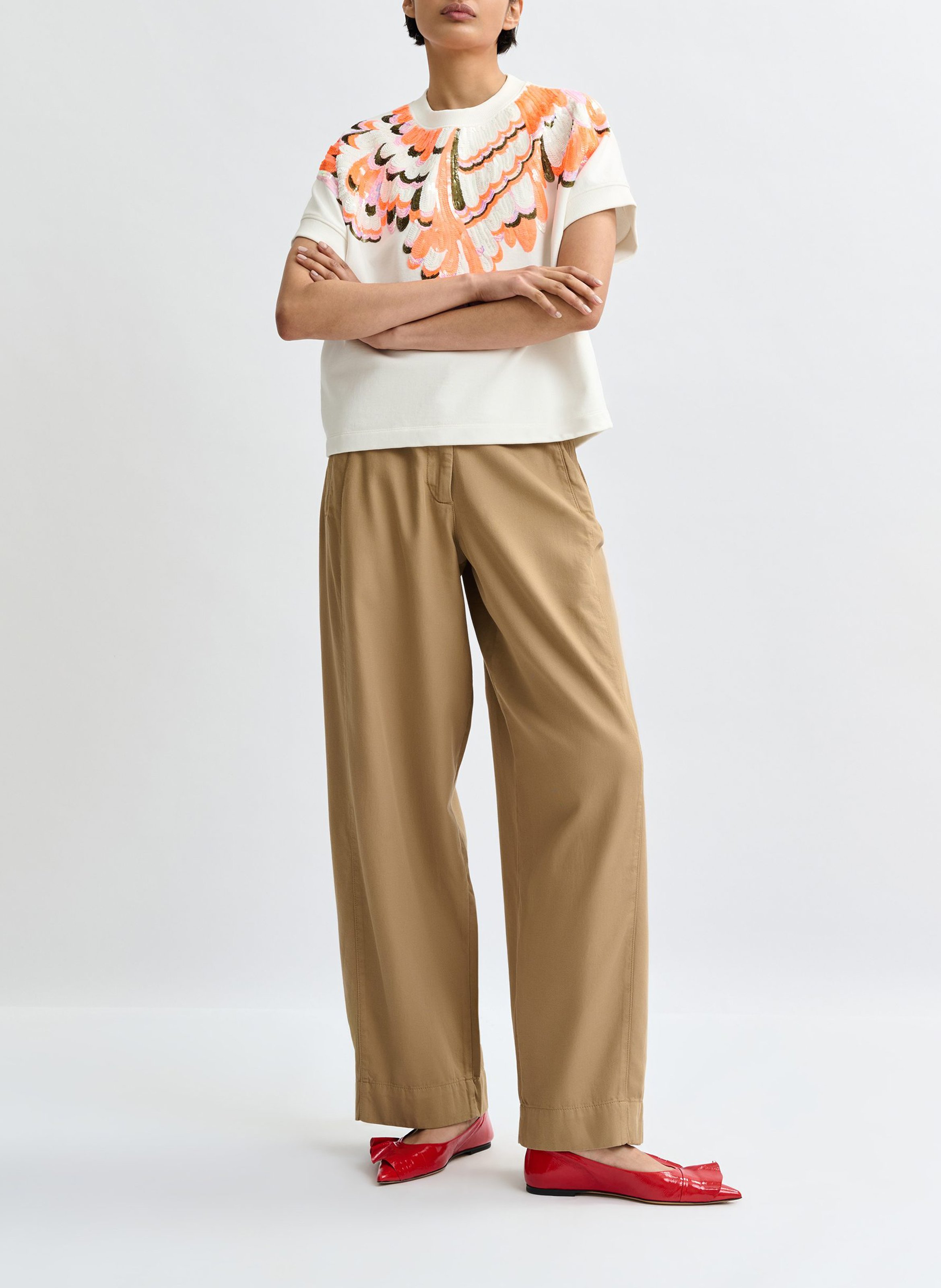 Sweat oversize col rond en coton jolies ESSENTIEL ANTWERP Blanc