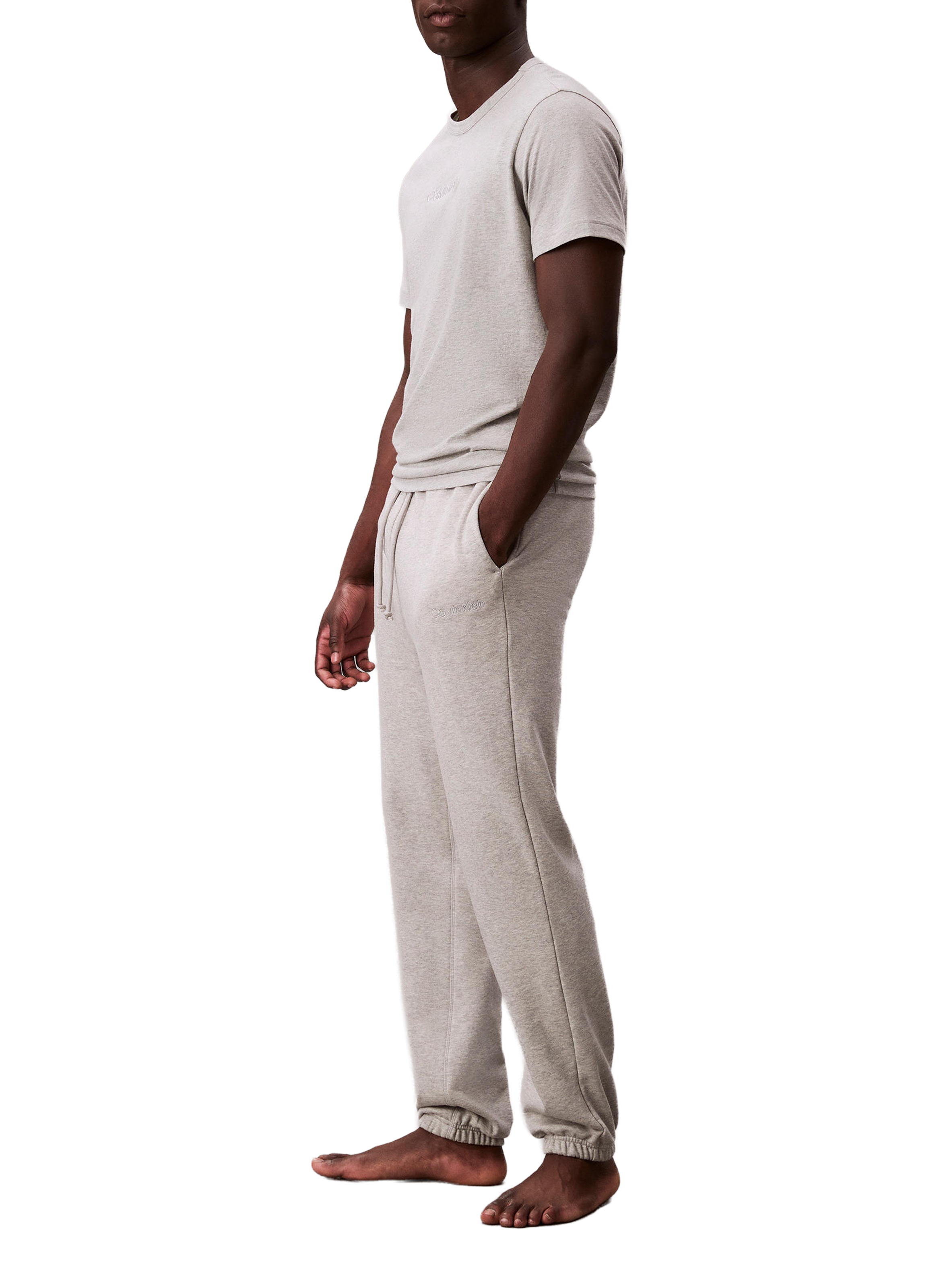 Straight cotton blend jogging pants CALVIN KLEIN Grey