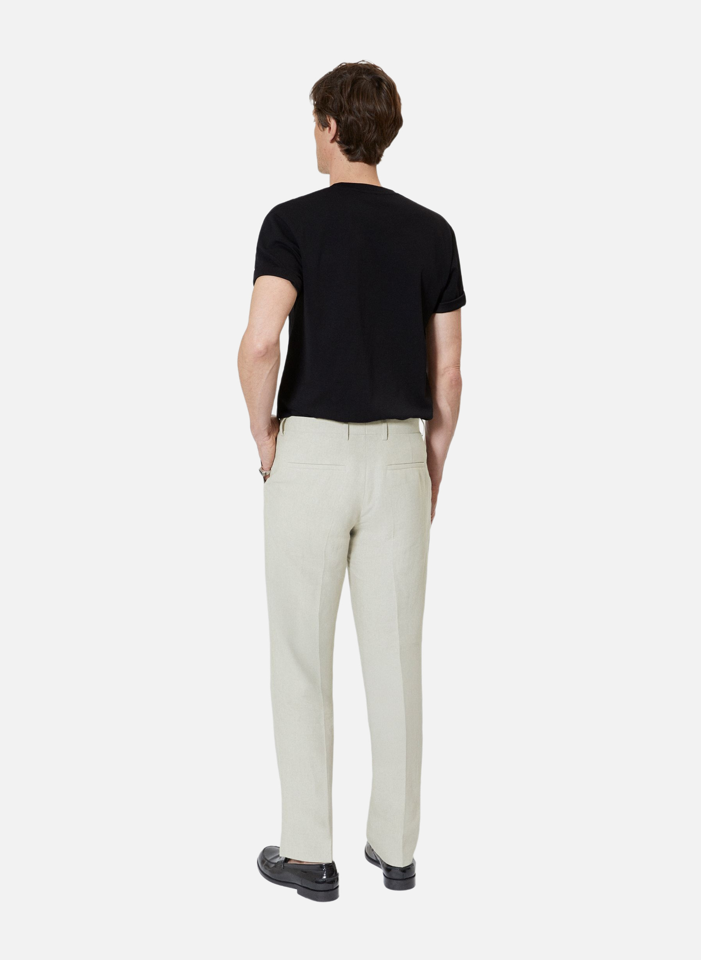 Pantalon de costume en lin THE KOOPLES Beige