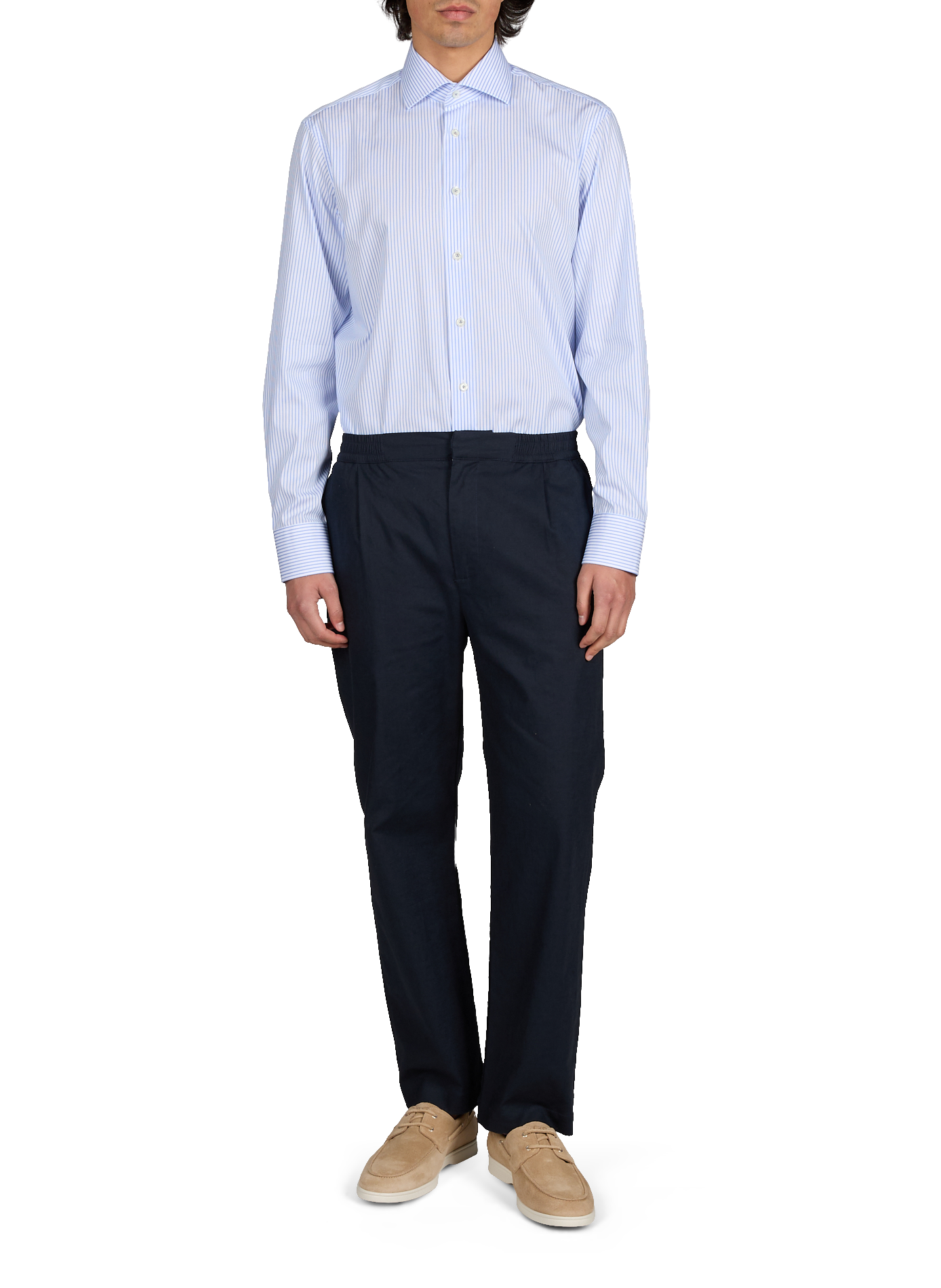 Pantalon Lebouis en coton et lin mélangé MAISON LABICHE Bleu