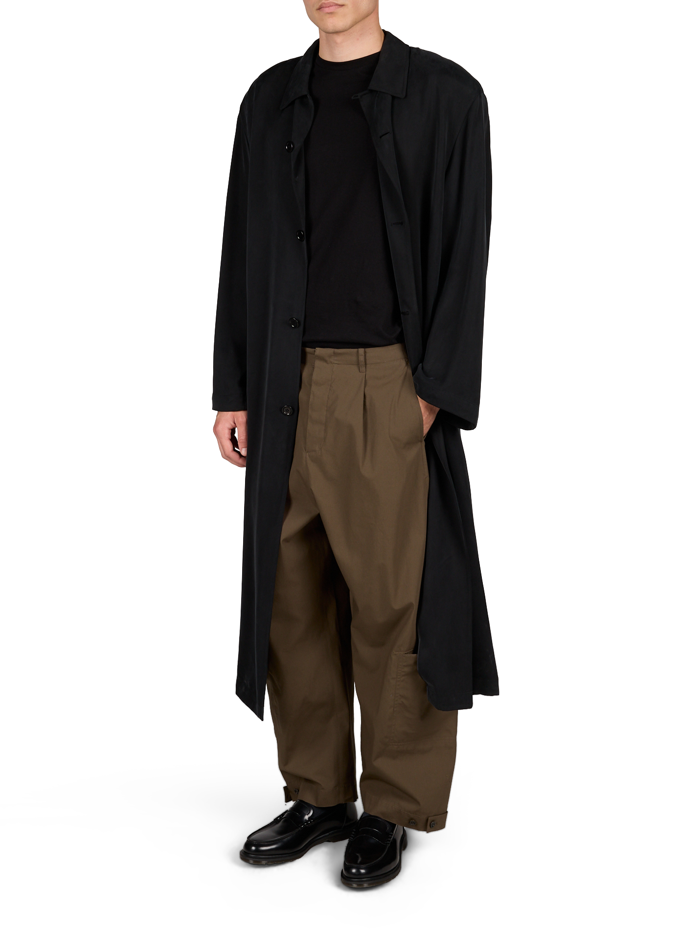 Wide-leg multi-pocket trousers in blended cotton. AMOMENTO Brown