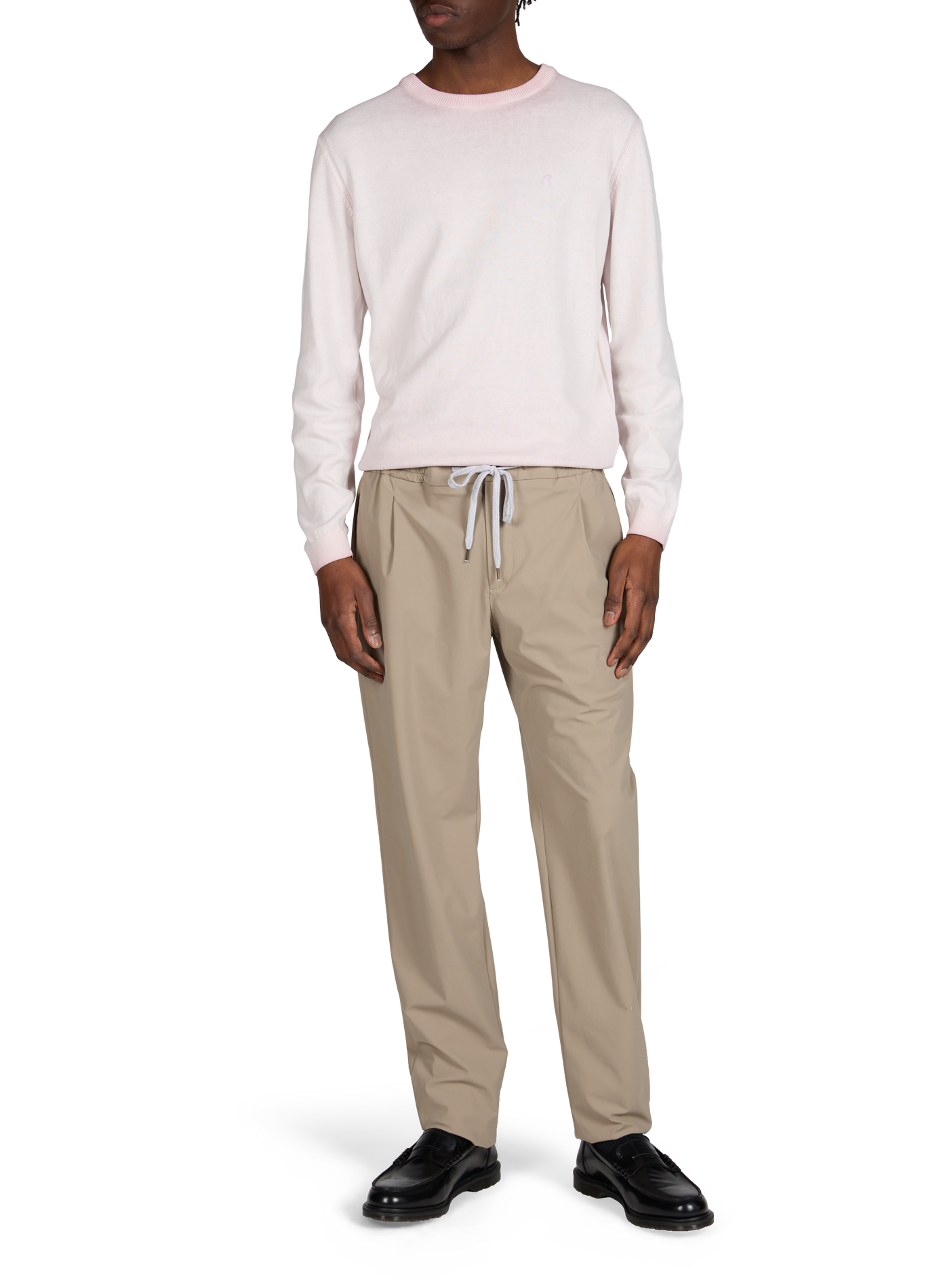 Solid color pants with drawstrings PT01 Beige