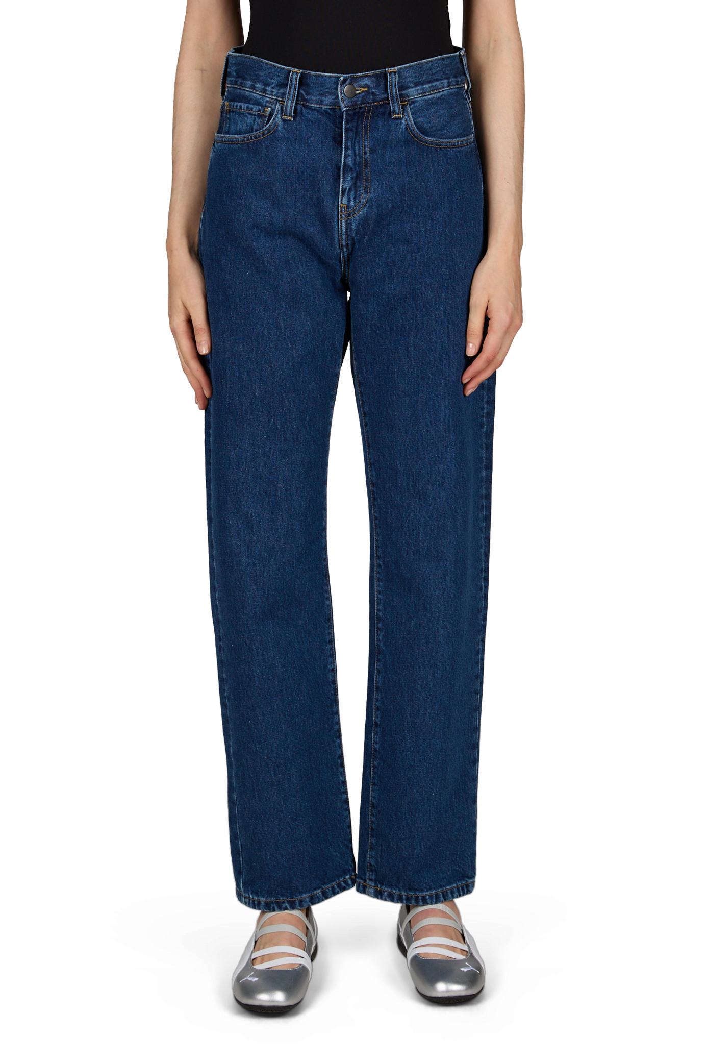 Rechte jeans van katoen. CARHARTT WIP Blauw