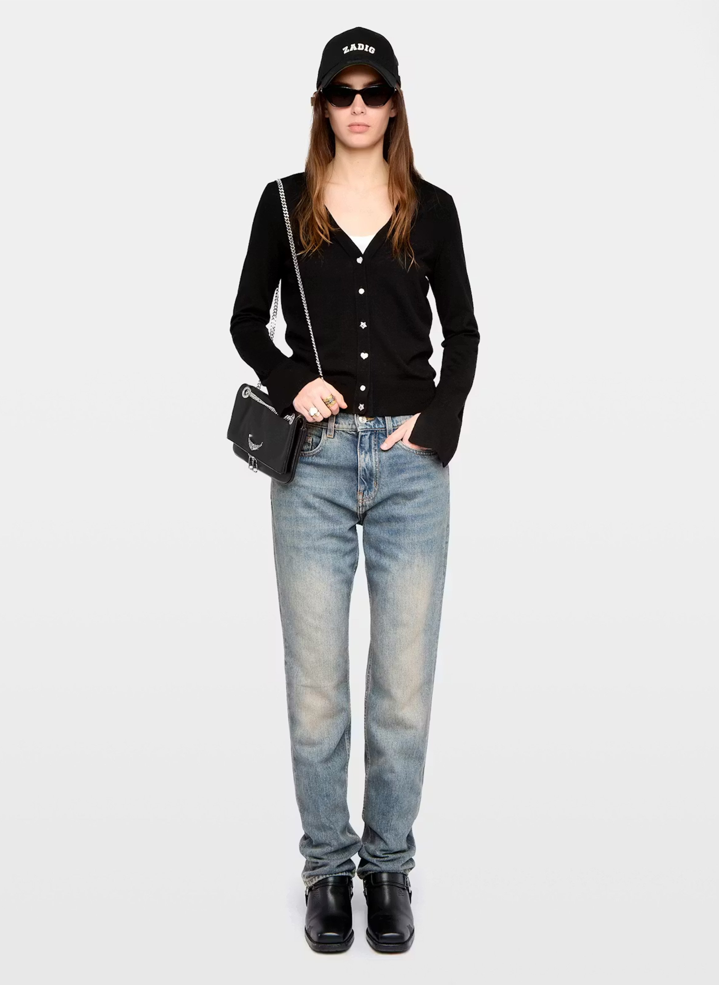 Cardigan en laine mérinos jemma ZADIG&VOLTAIRE Noir