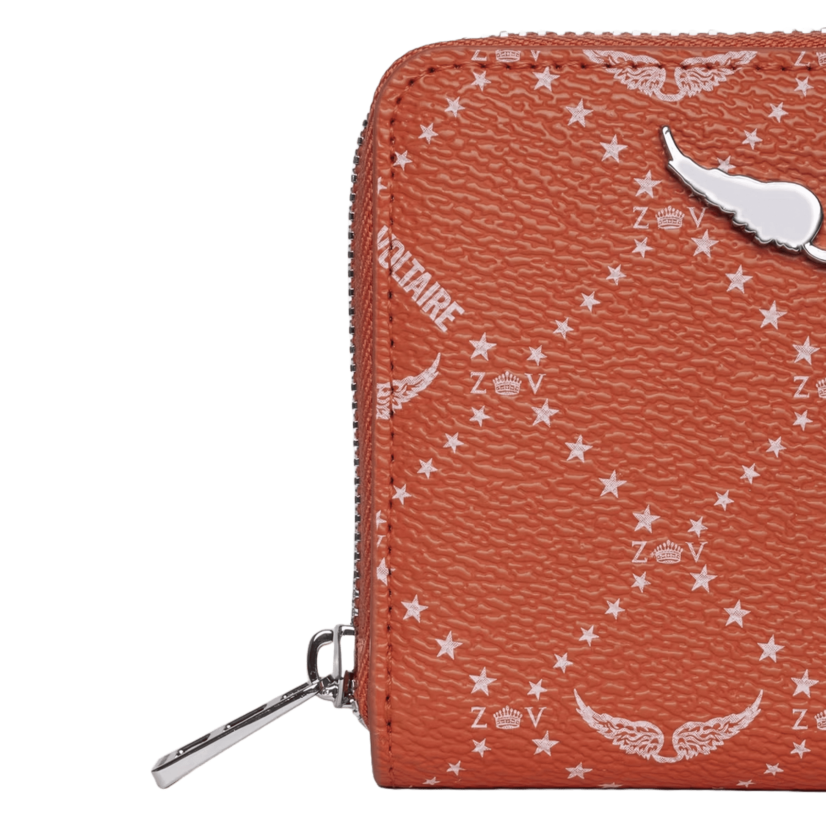 Mini ZV embossed shiny leather wallet ZADIG&VOLTAIRE Orange