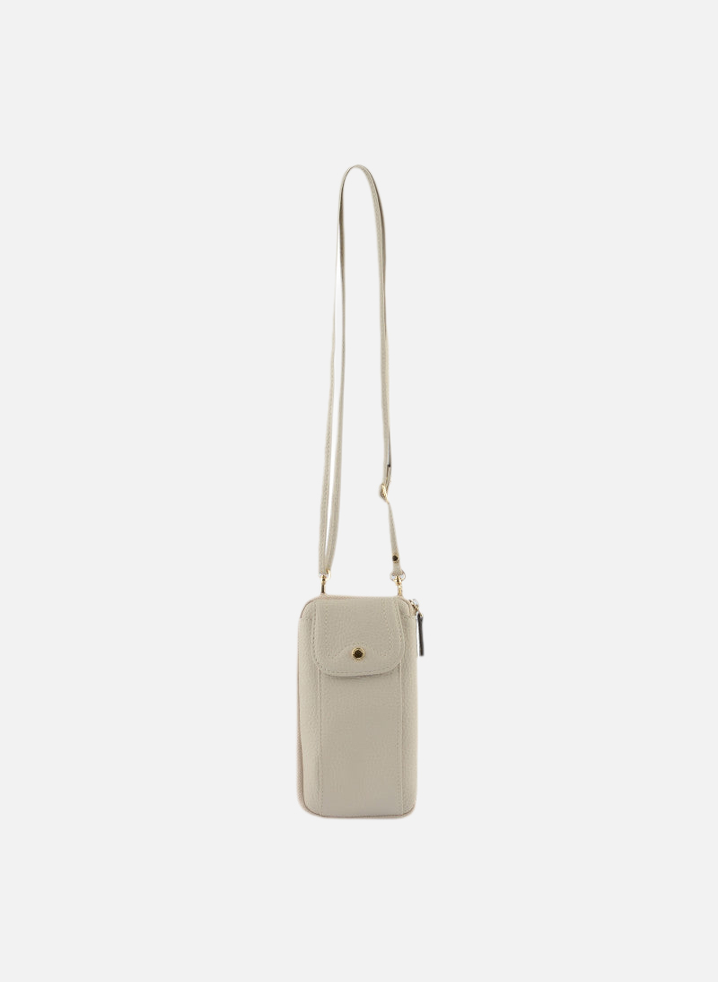 Club | etui téléphone portable en cuir de veau grainé | Beige POURCHET Femme