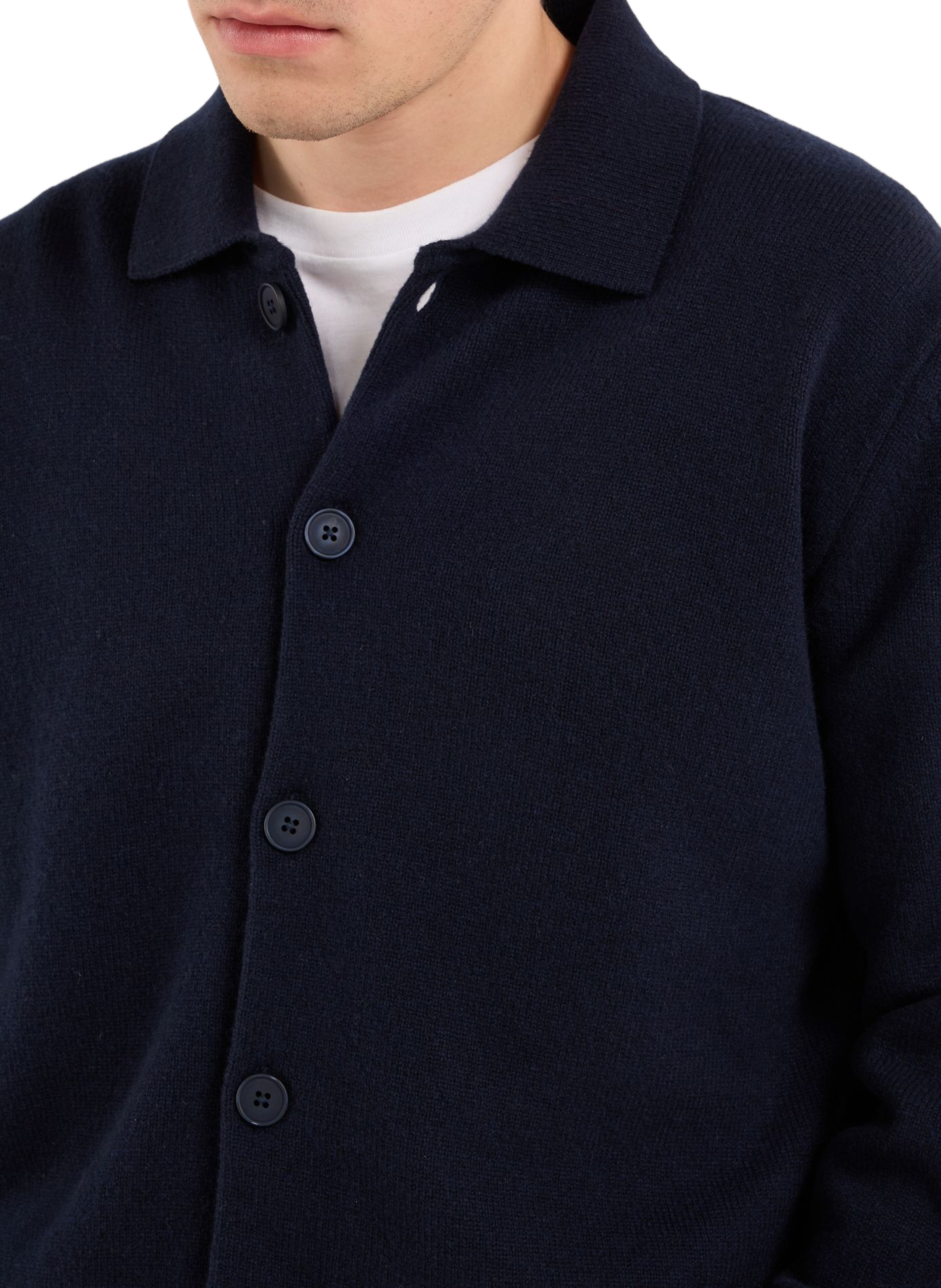 Cardigan Goal col polo en laine  SAISON 1865 Bleu