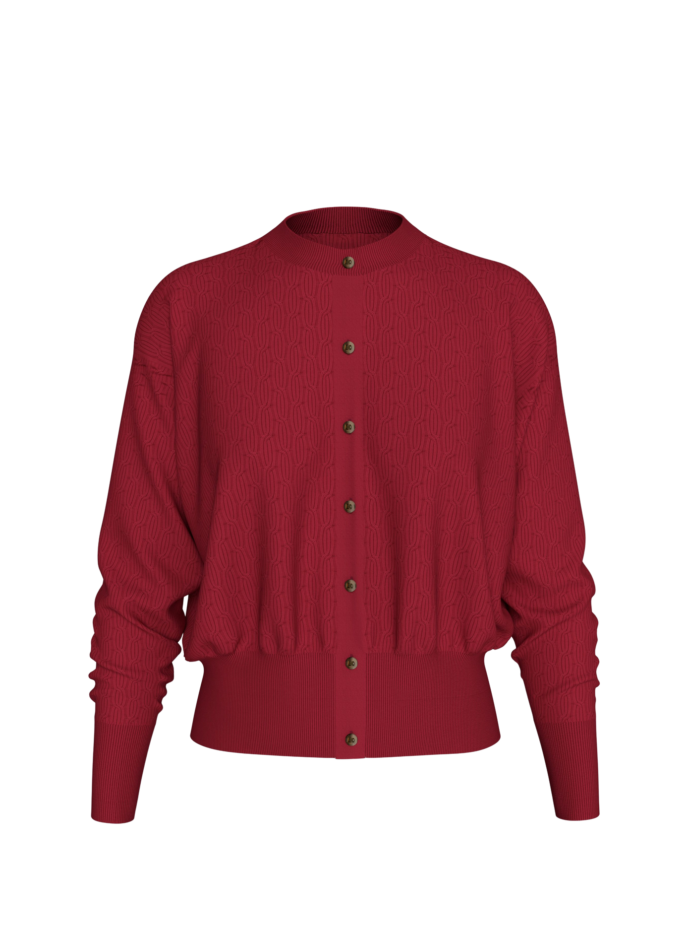 Strickjacke mit langen Ärmeln und Muster CALVIN KLEIN Rot