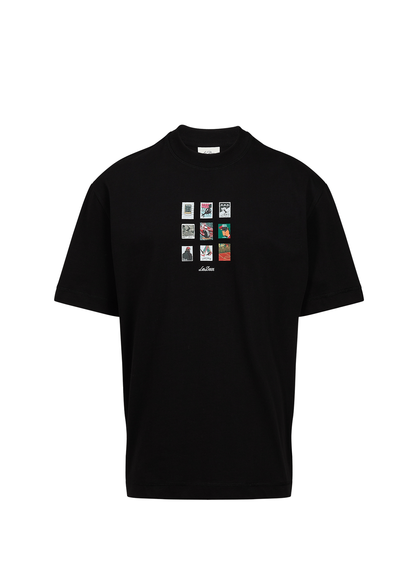 T-shirt imprimé en coton bio LES DEUX Noir