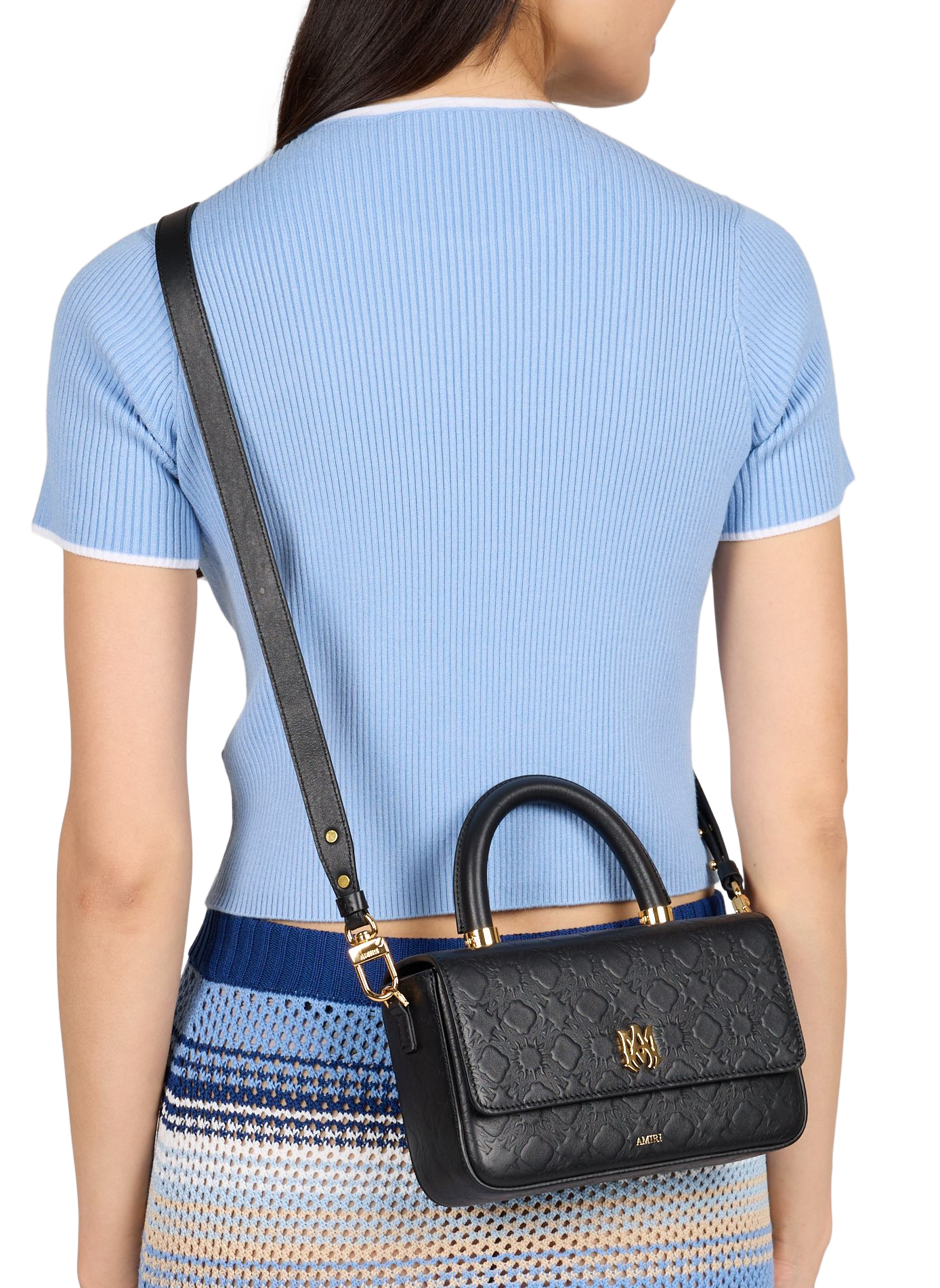 Micro Ma Long leather handbag AMIRI Black