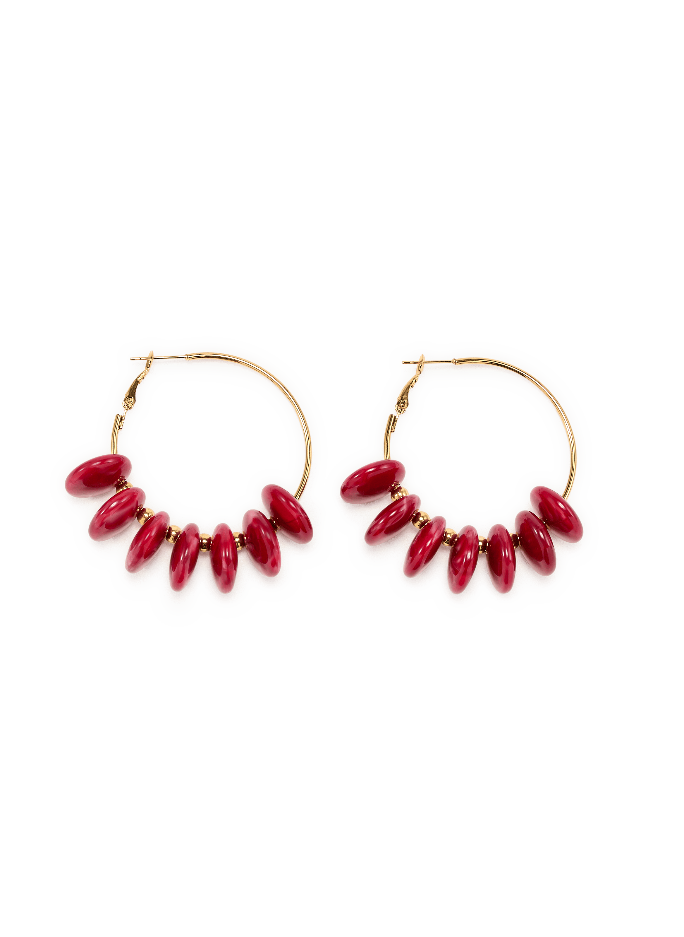 Pearl hoop earrings AU PRINTEMPS PARIS Red