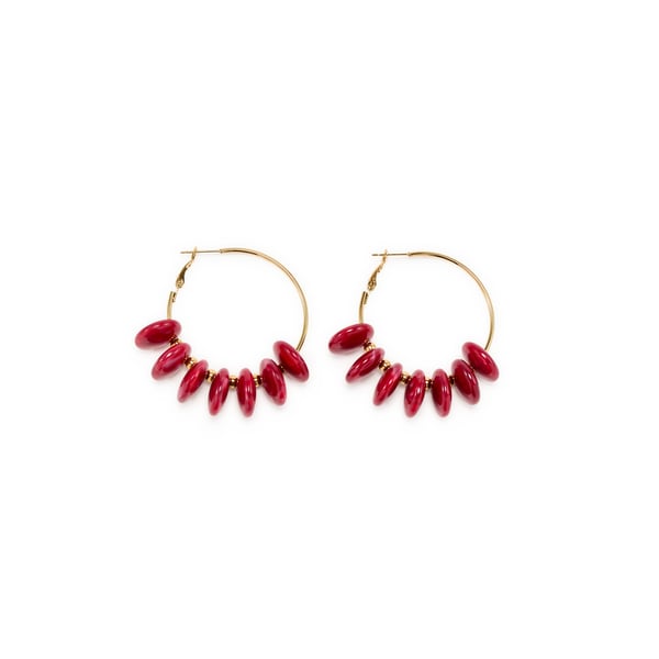 Boucles d'oreilles créoles à perles Boucles d'oreilles créoles à perles