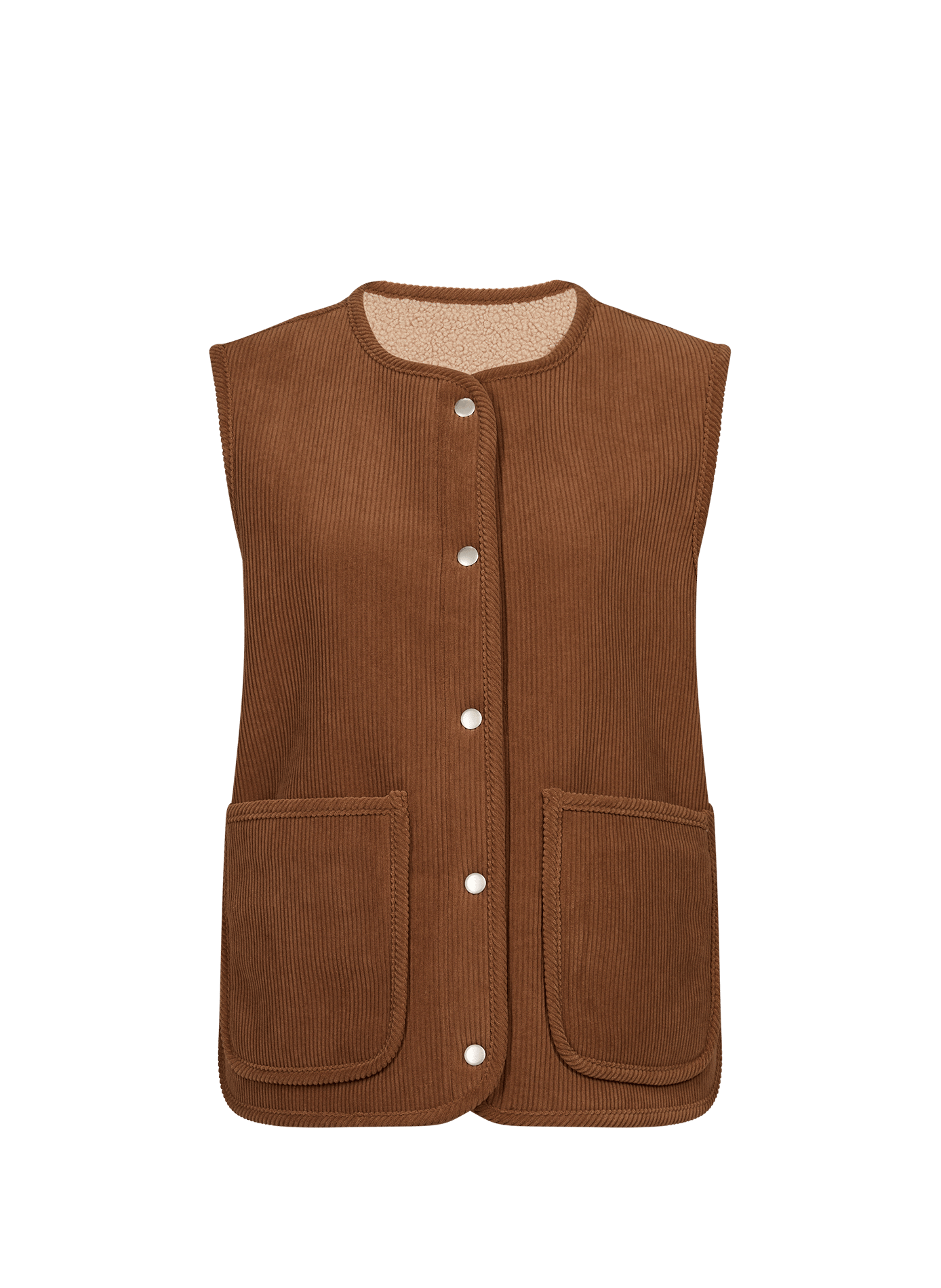 Reversible sleeveless jacket VILA Beige