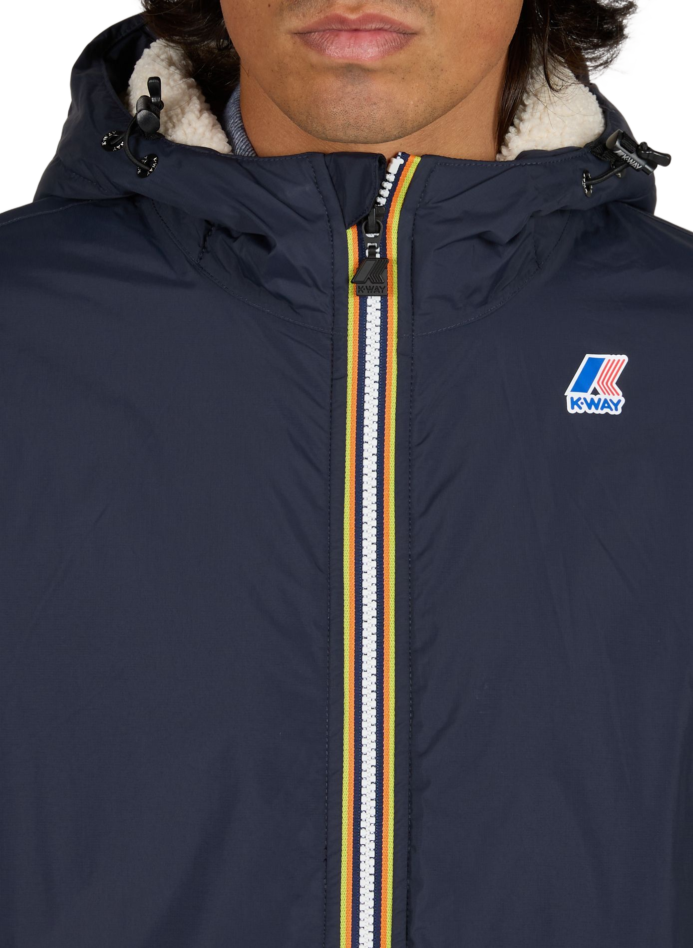 Mid-length hooded jacket K-WAY Blue