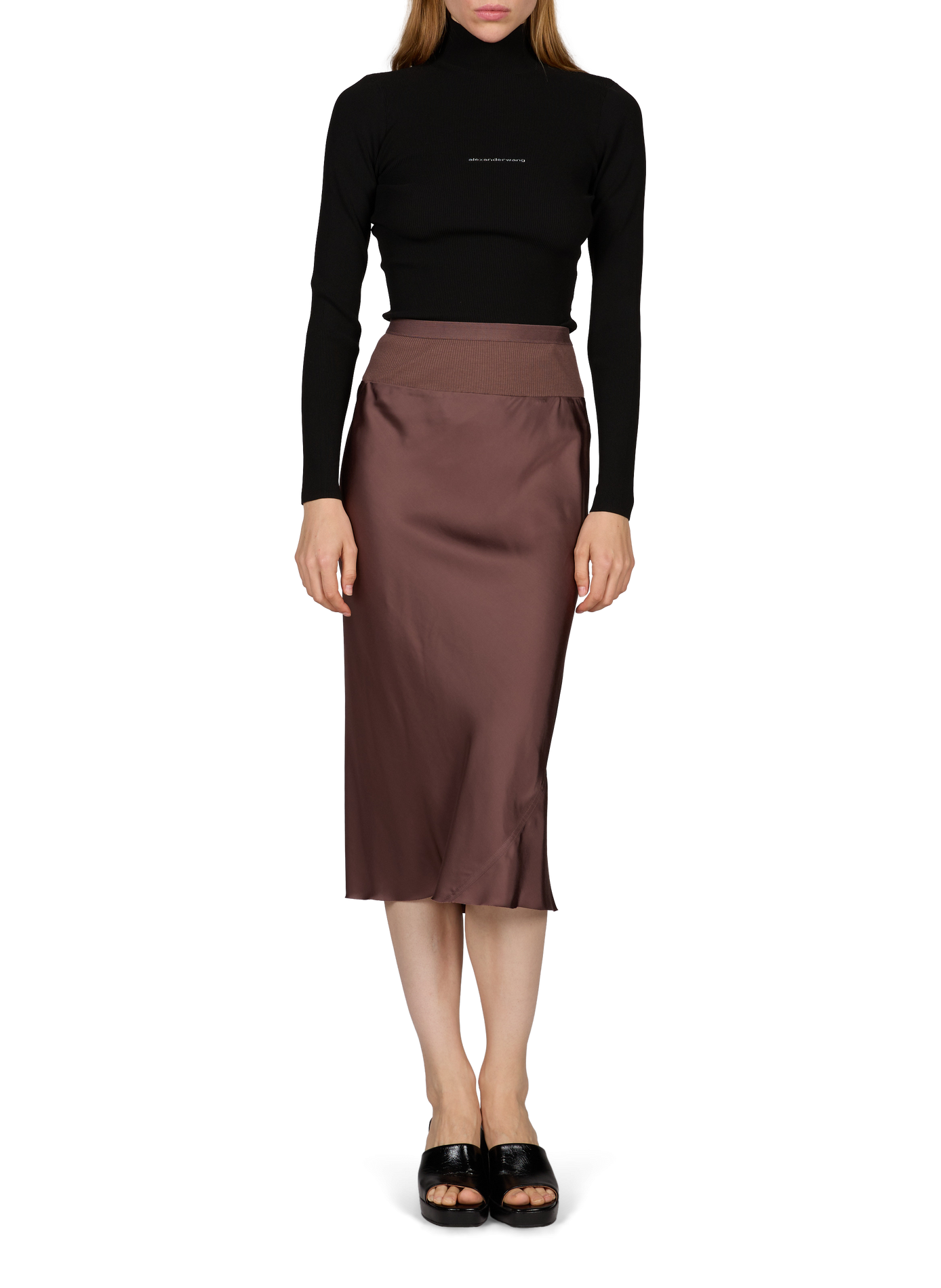 Jupe midi en biais  RICK OWENS Violet