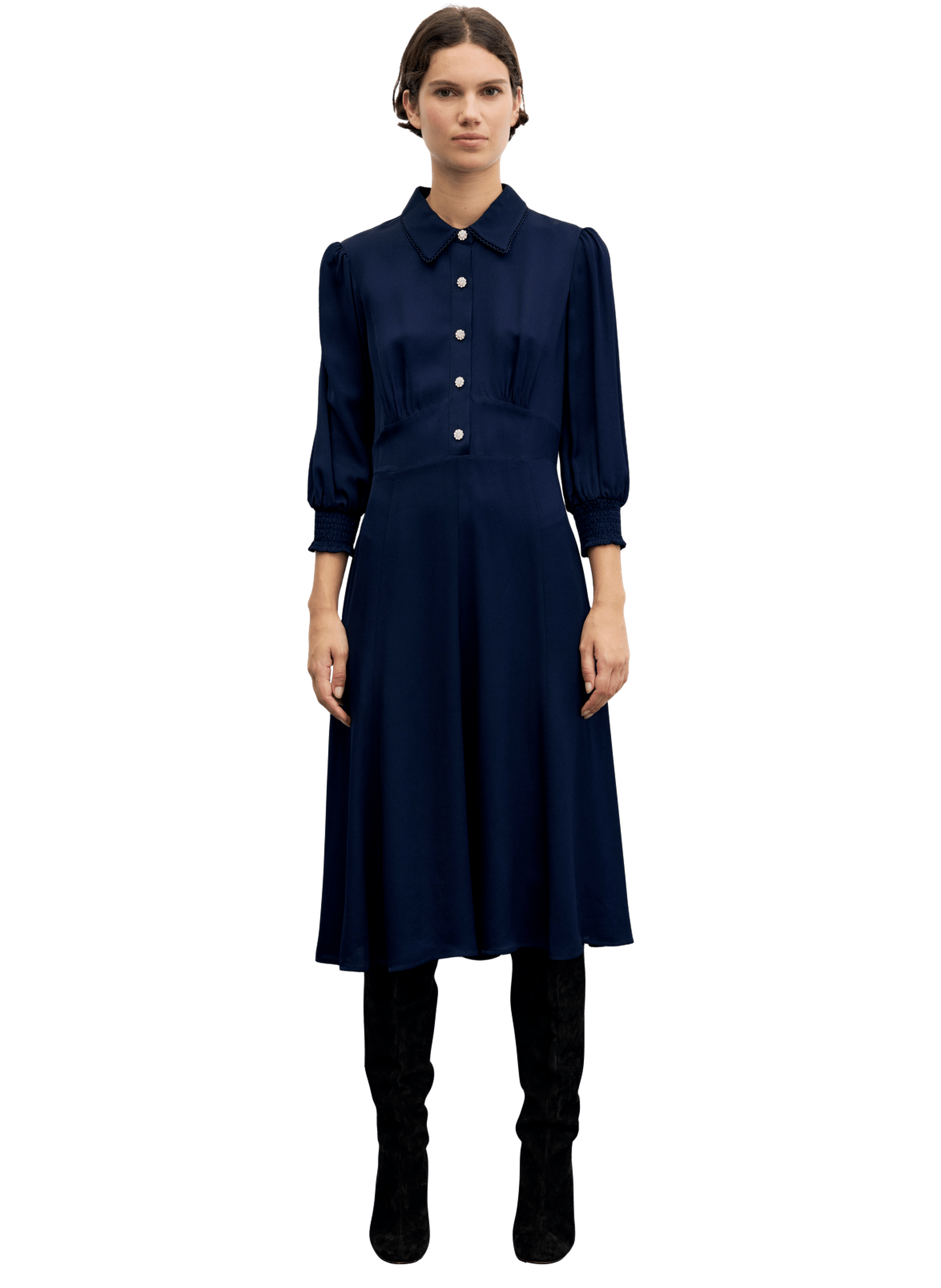 Robe cintrée à boutons en strass - ciel GERARD DAREL Bleu