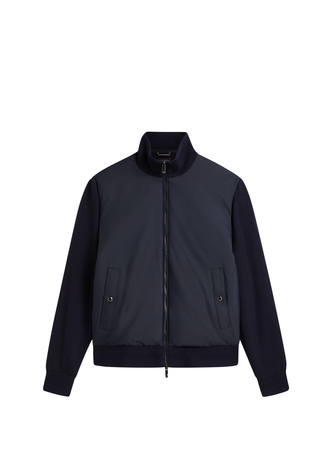 Jacket with high collar in blended wool TOMMY HILFIGER Blue